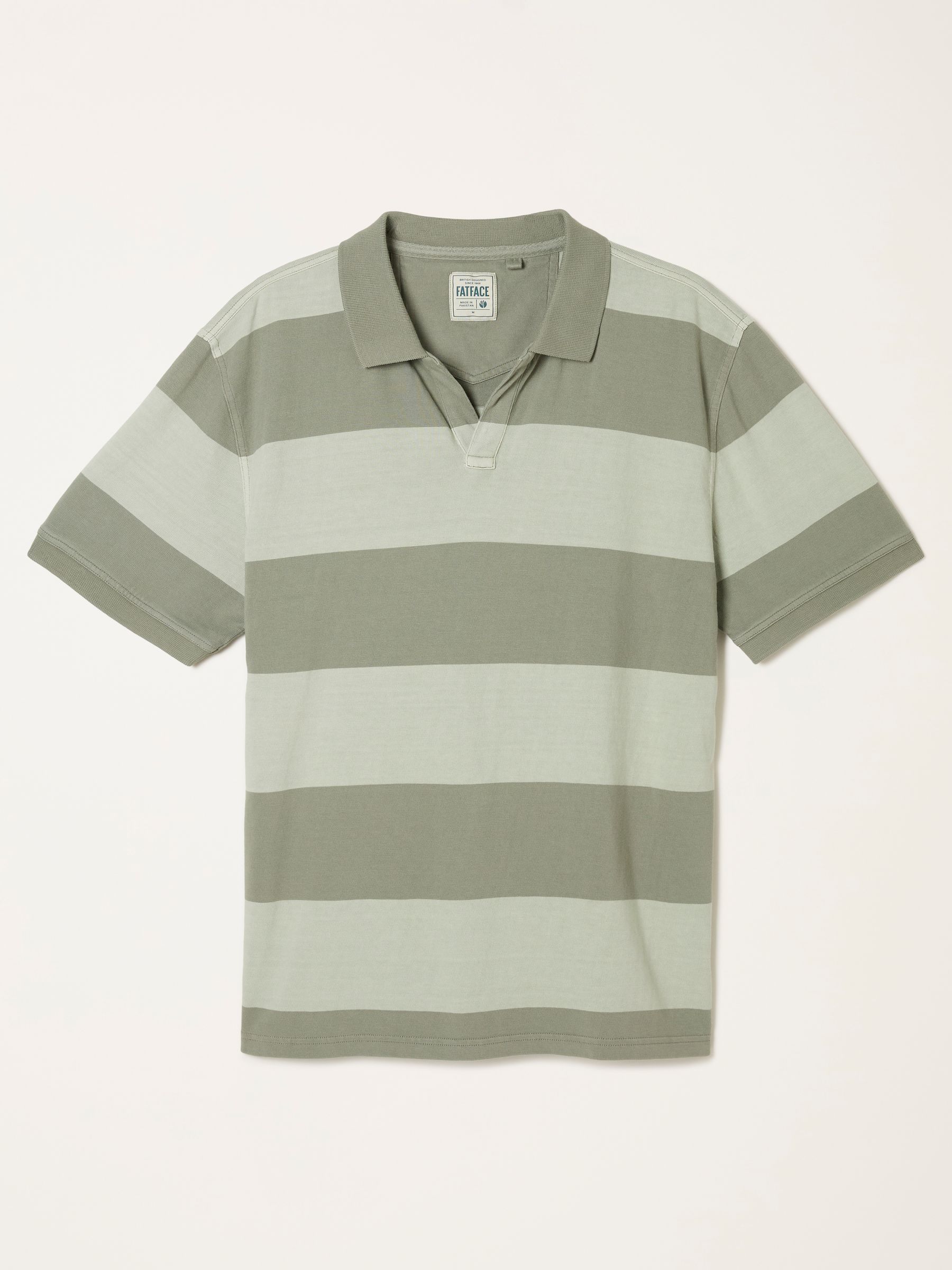 Ashton Sage Green Rugby Stripe Notch Polo - Image 6 of 6