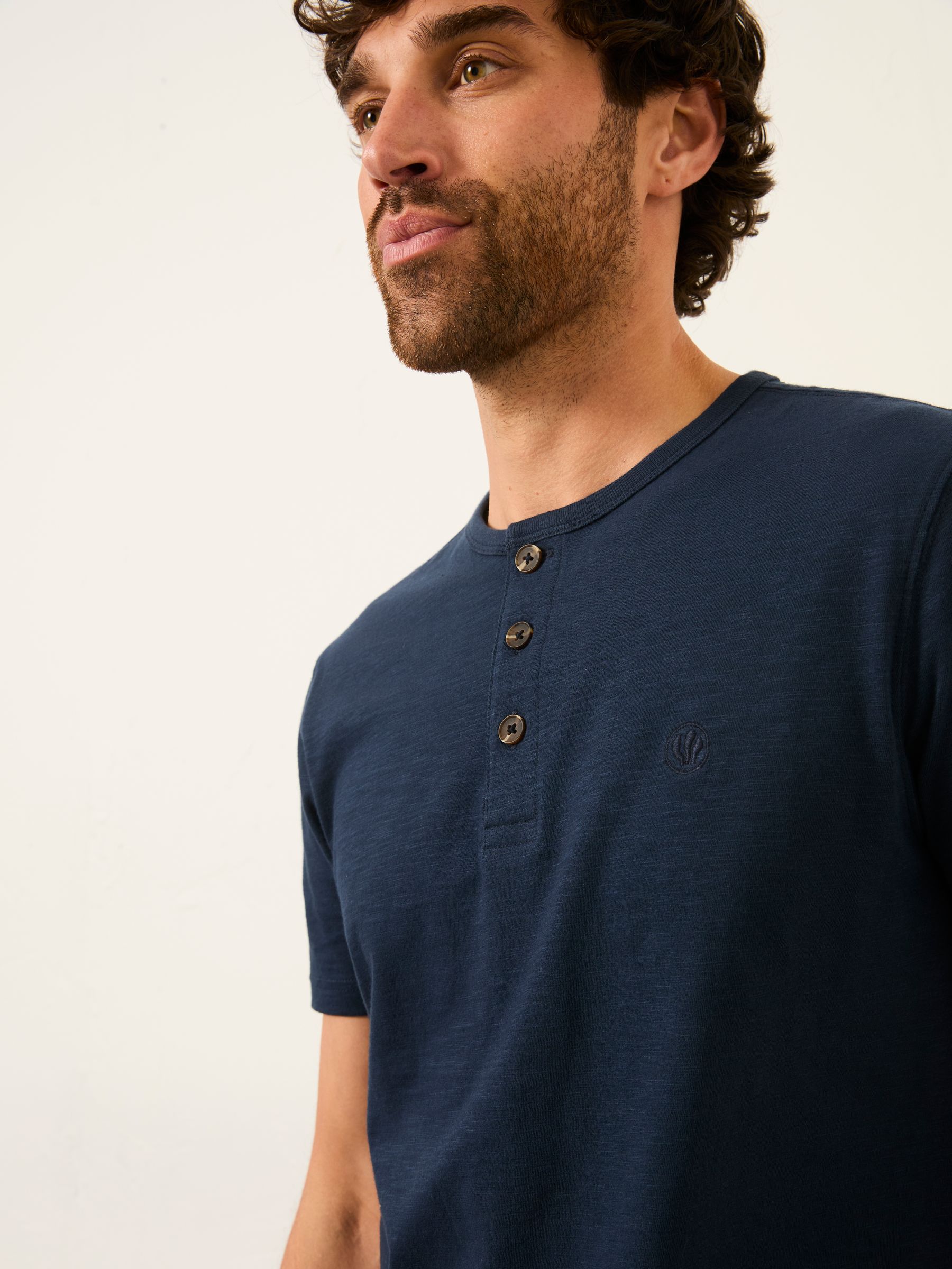 Henley Navy Woodside Slub Tshirt - Image 4 of 6