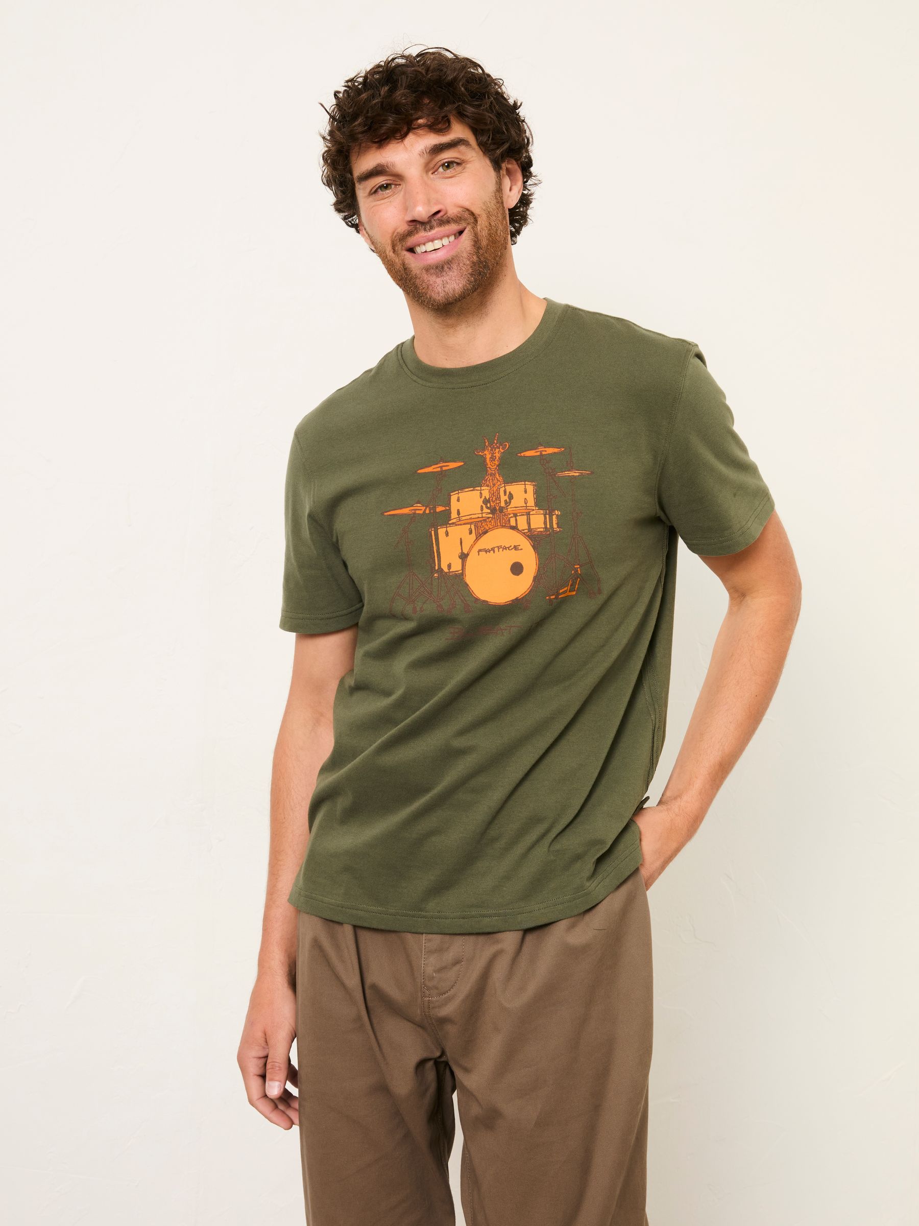 Khaki Green Bleat It Graphic T-Shirt - Image 1 of 7