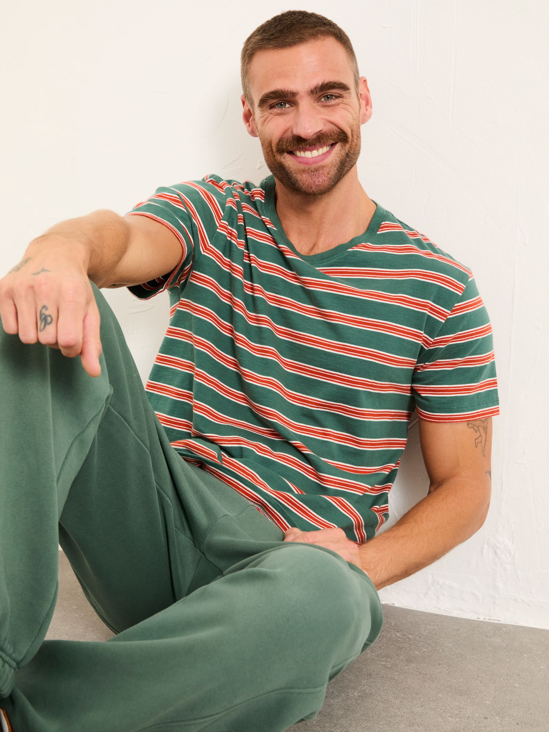 Bembridge Emerald Green Stripe Tshirt - Image 1 of 6