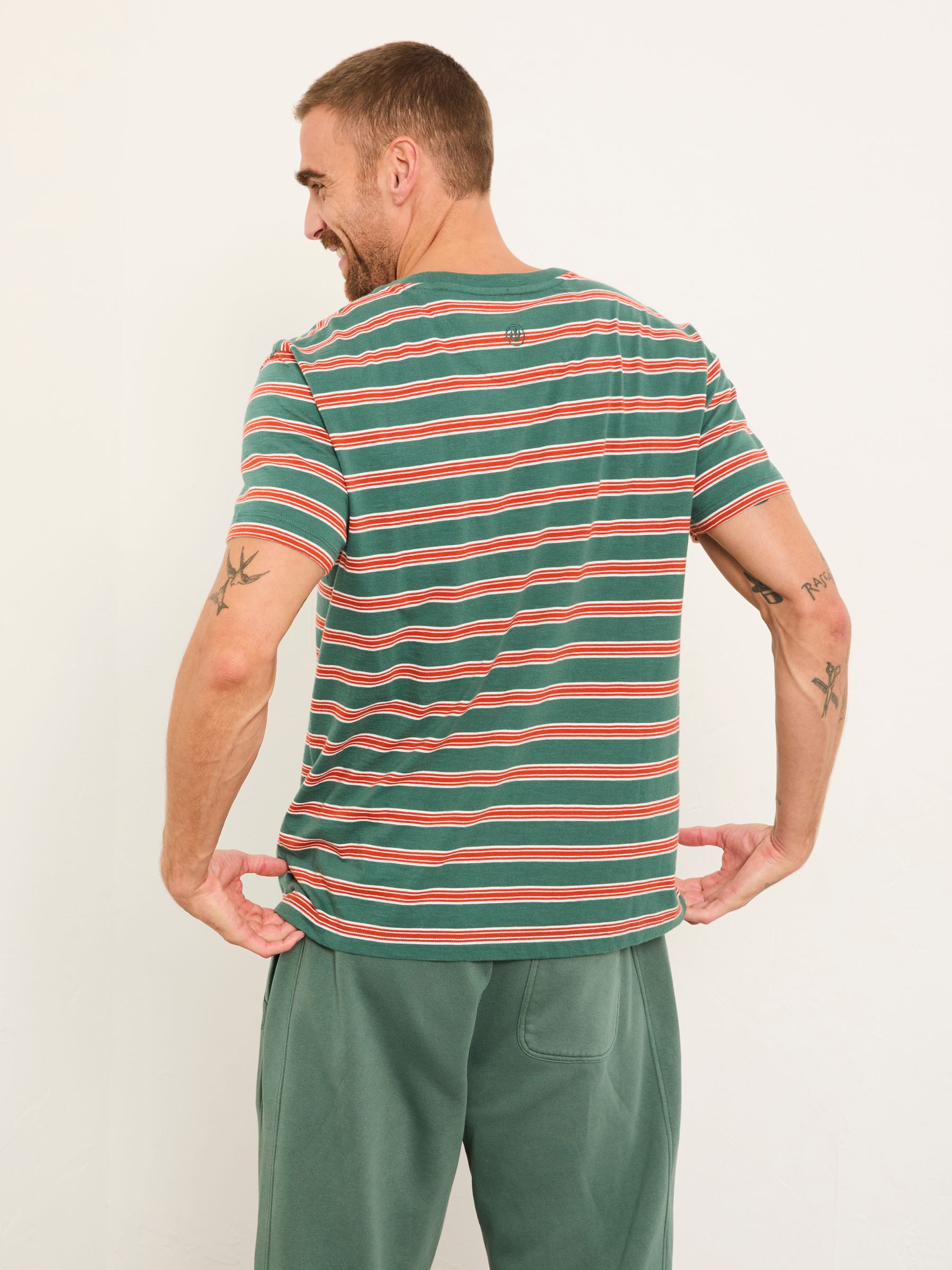 Bembridge Emerald Green Stripe Tshirt - Image 2 of 6 Bembridge Emerald Green Stripe Tshirt - Image 2 of 6