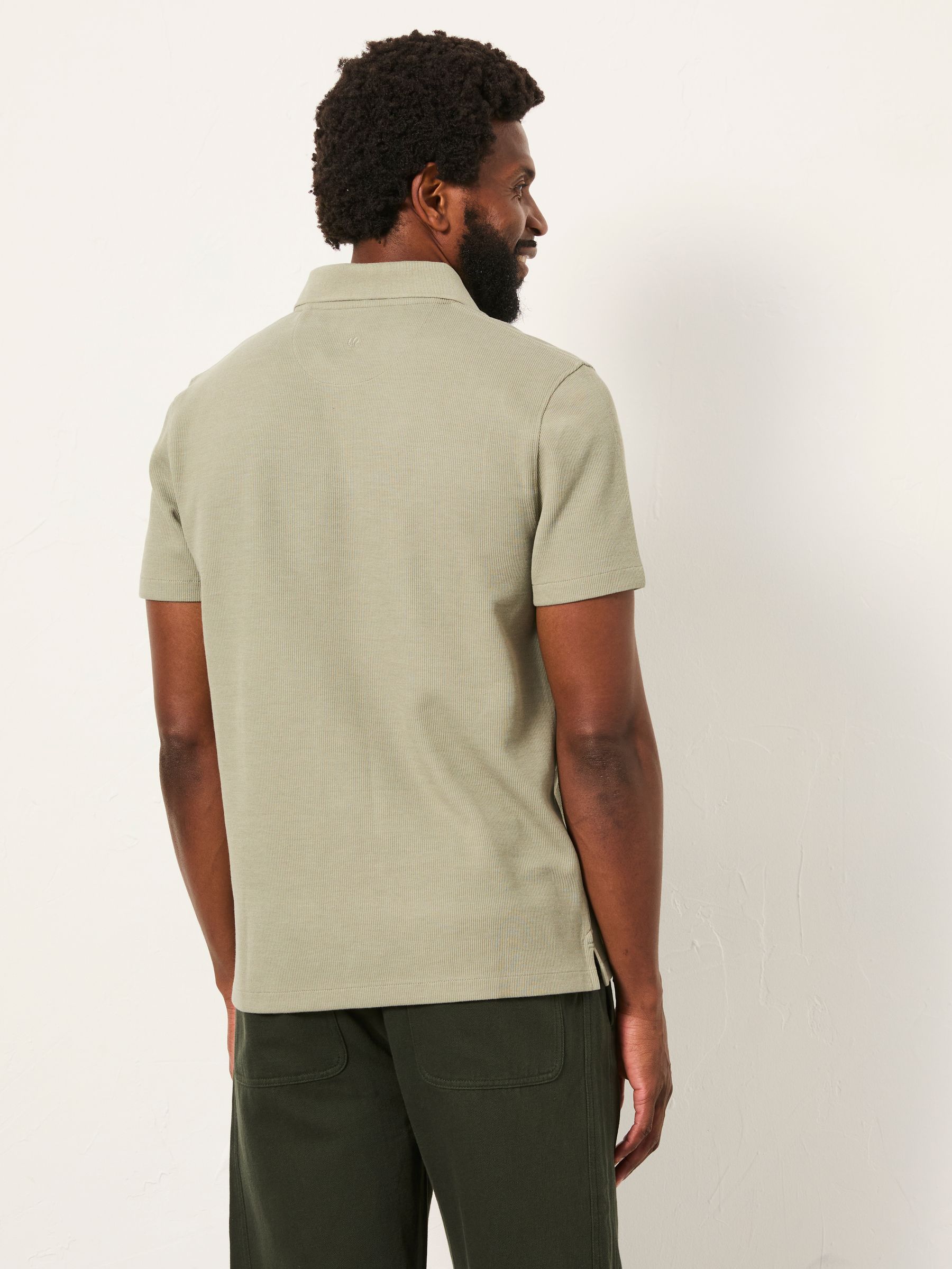 Sage Green AYR Short Sleeve Ribbed Polo - Image 2 of 6 Sage Green AYR Short Sleeve Ribbed Polo - Image 2 of 6