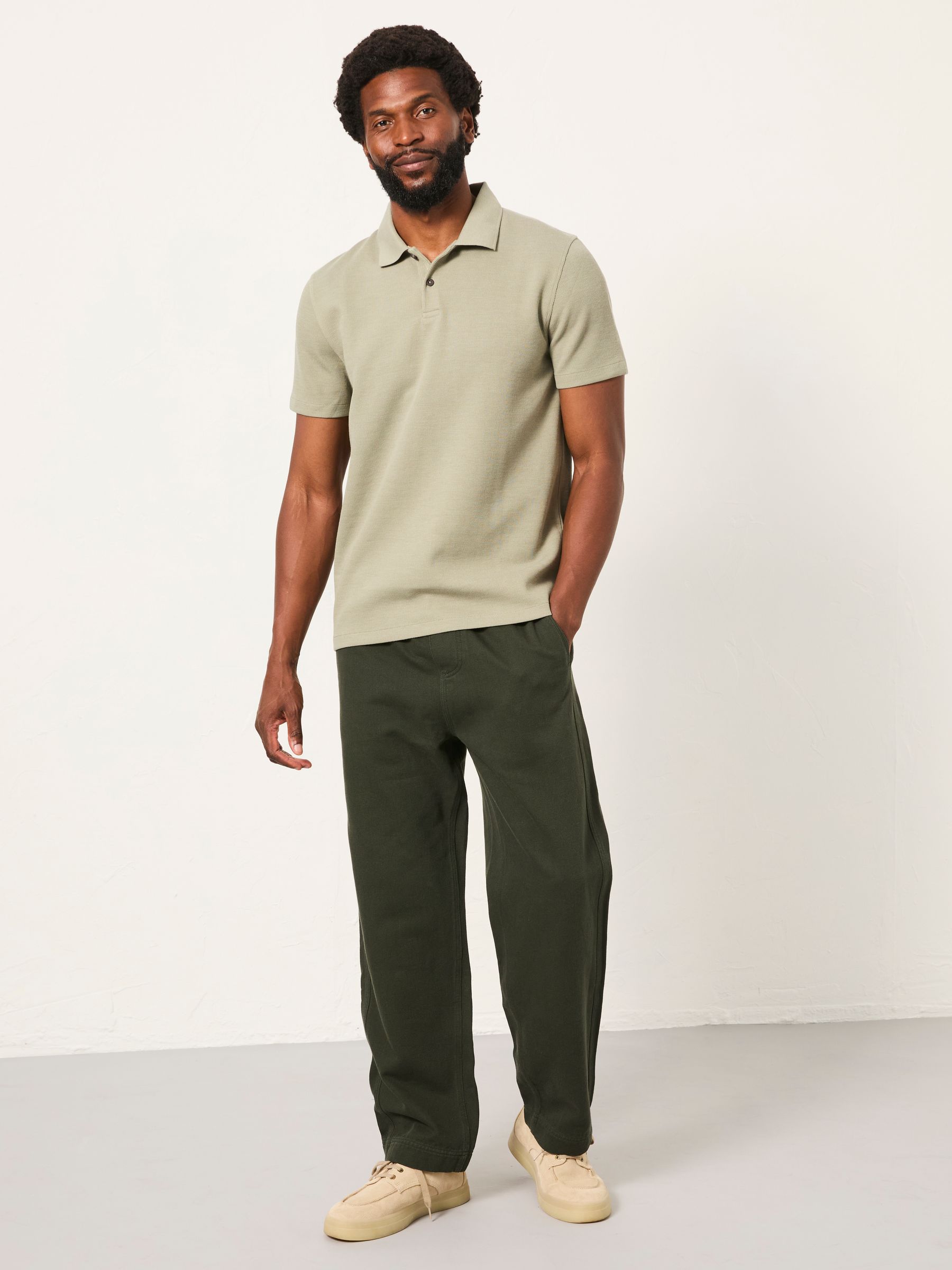 Sage Green AYR Short Sleeve Ribbed Polo - Image 3 of 6