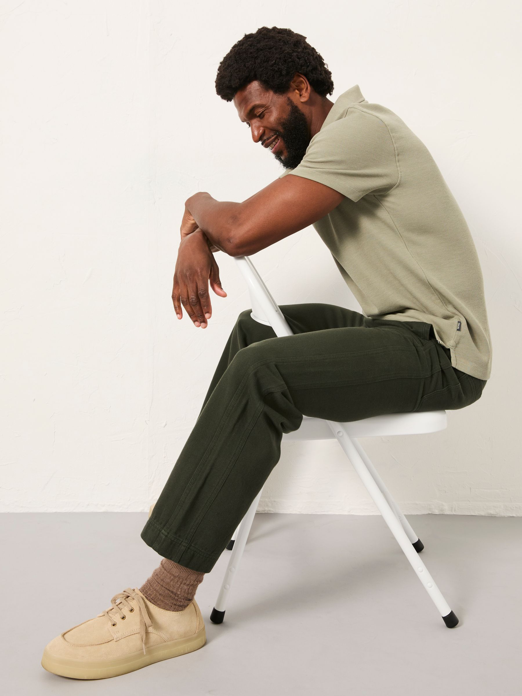 Sage Green AYR Short Sleeve Ribbed Polo - Image 5 of 6