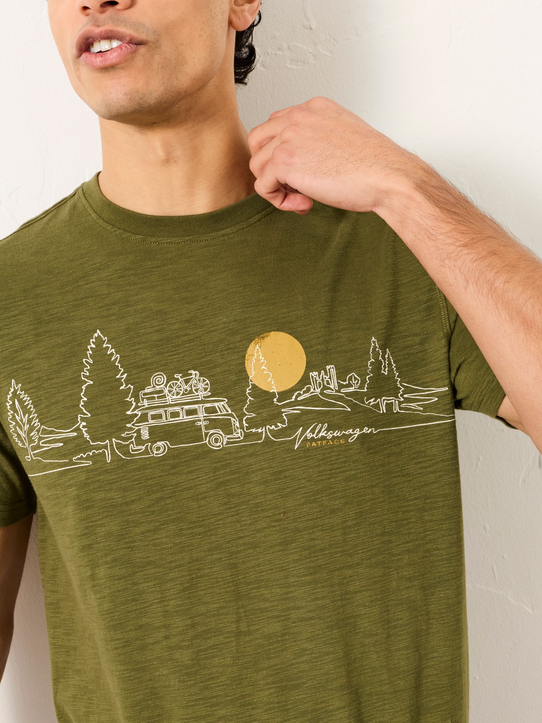 Khaki Green VW Scenic Route Graphic Tshirt - Image 4 of 7