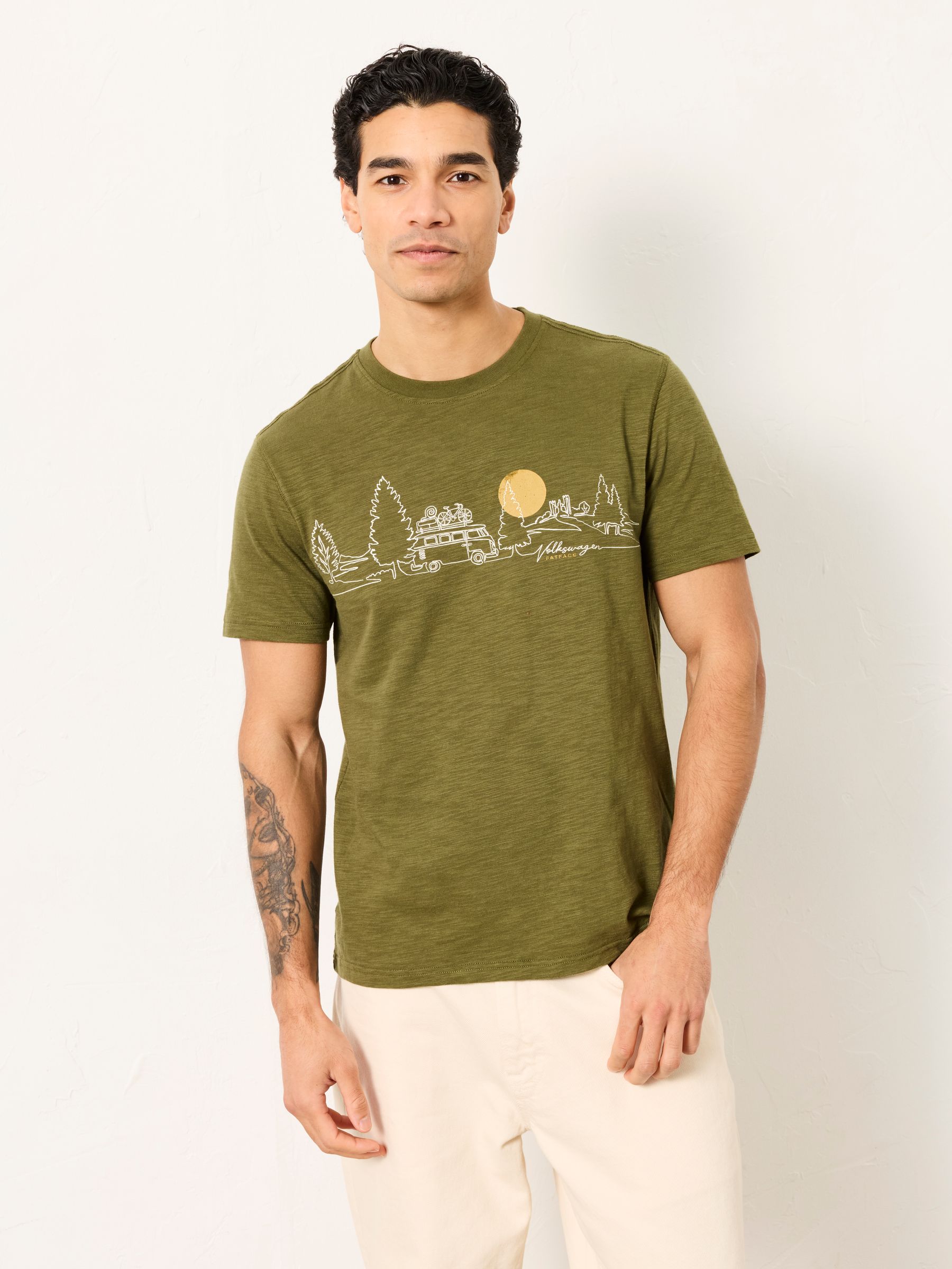 Khaki Green VW Scenic Route Graphic Tshirt - Image 6 of 7