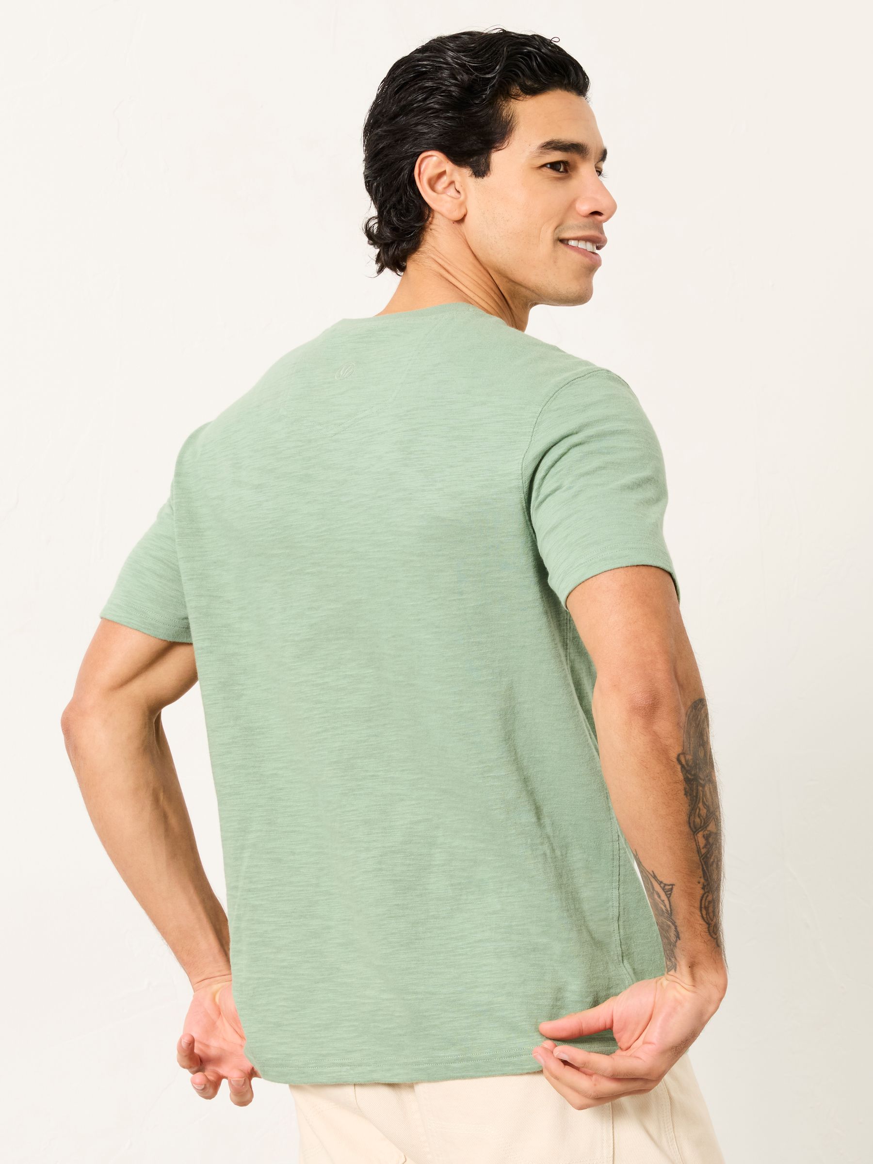 Sage Green Stamp Graphic T-Shirt - Image 2 of 6
