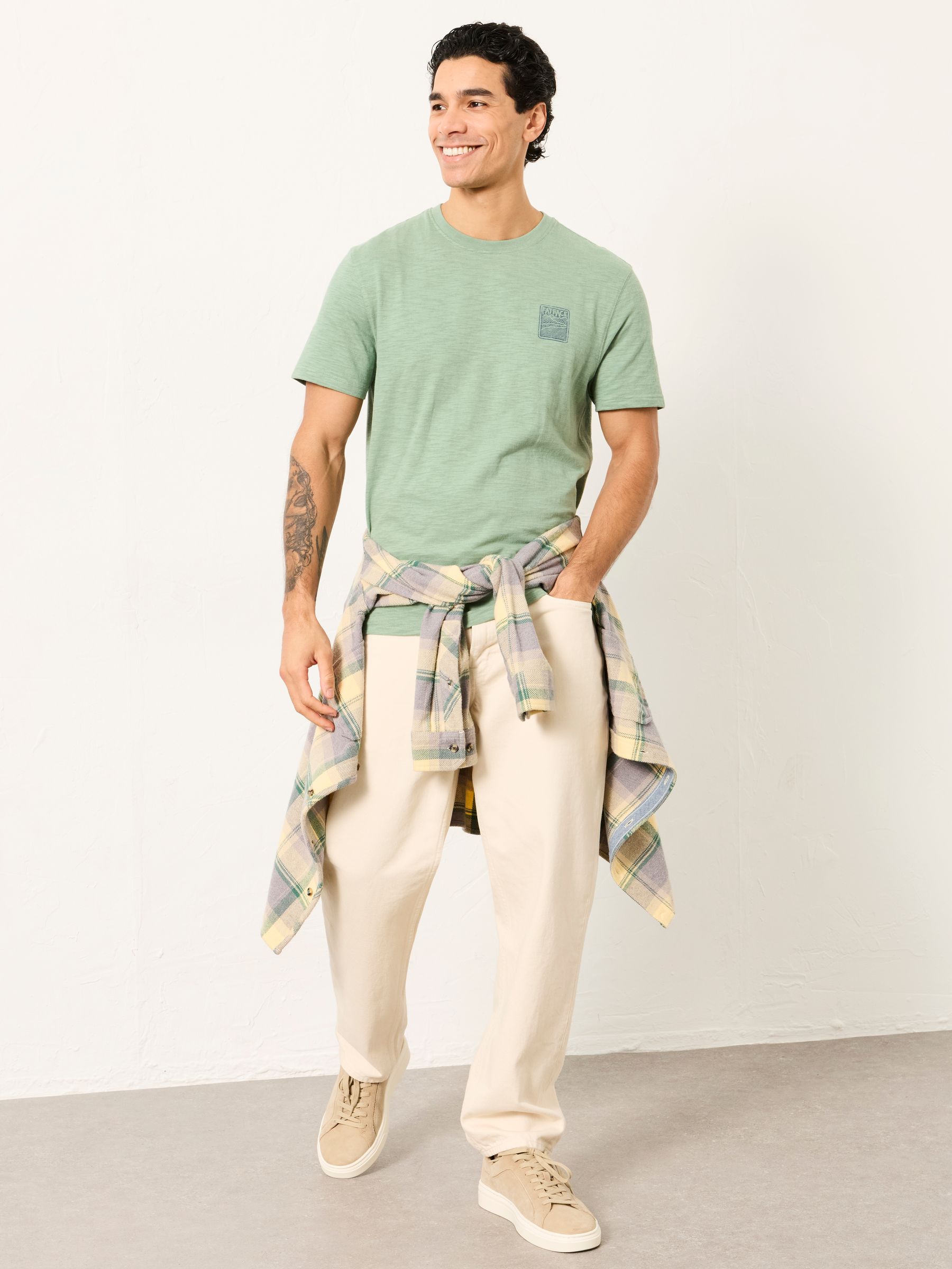 Sage Green Stamp Graphic T-Shirt - Image 4 of 6