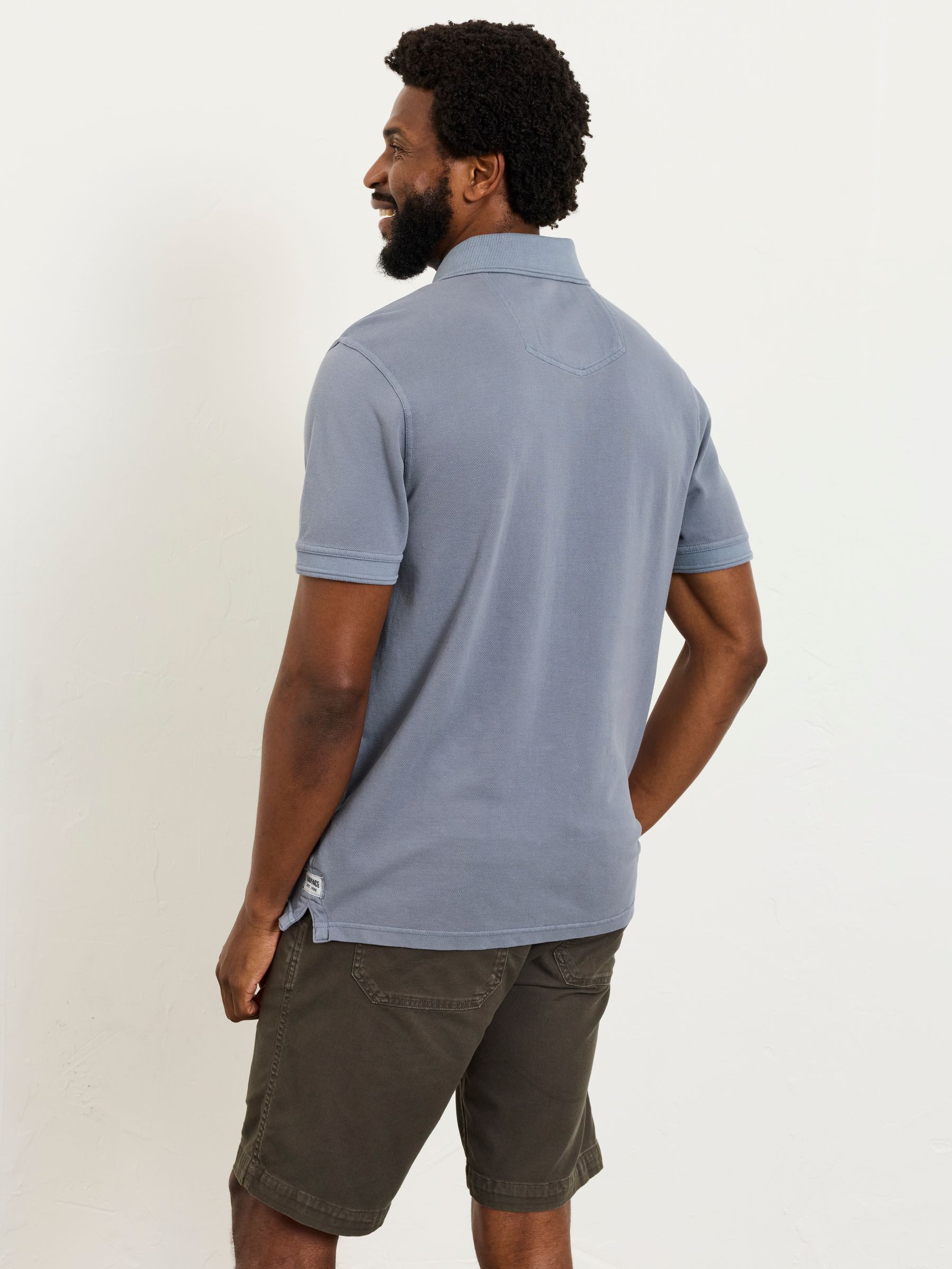 Blue Denim Short Sleeve Pique Polo - Image 2 of 5 Blue Denim Short Sleeve Pique Polo - Image 2 of 5