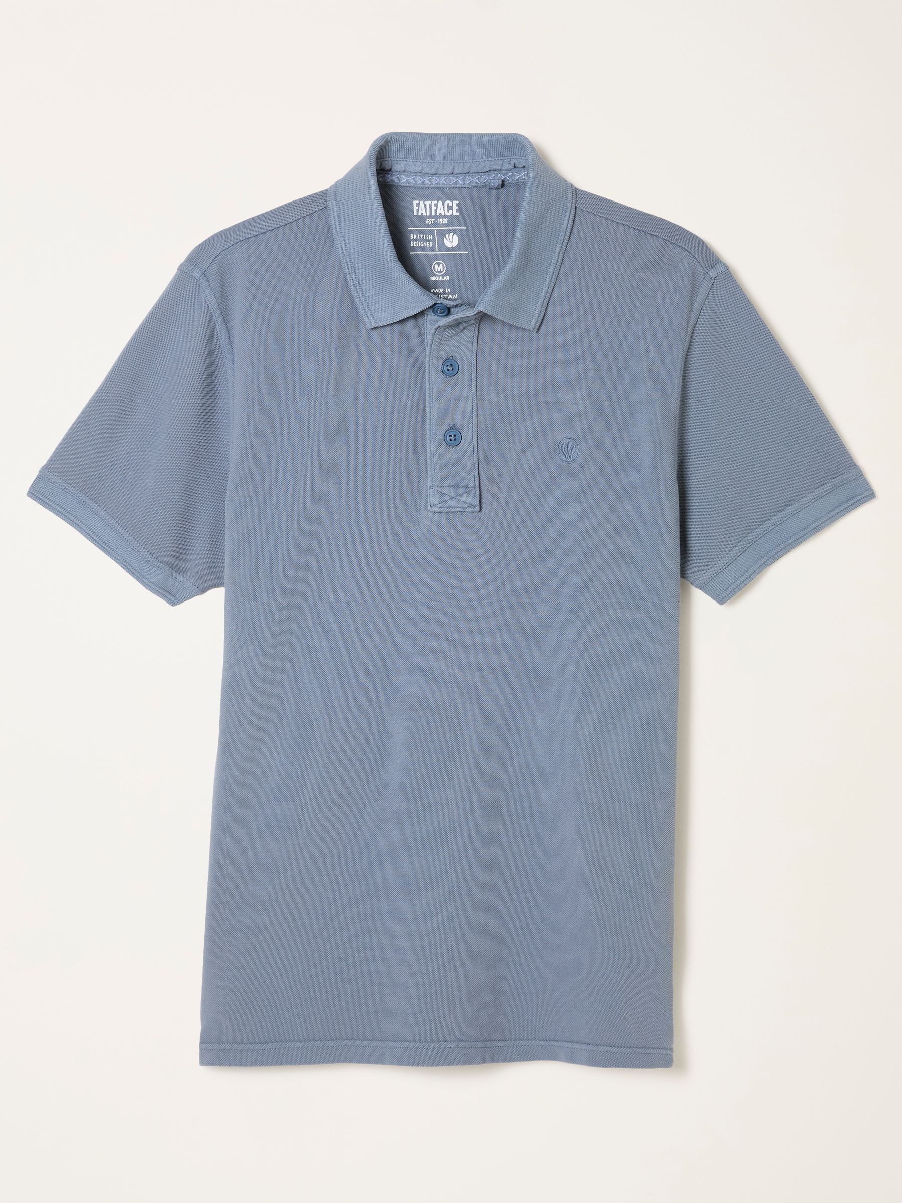 Blue Denim Short Sleeve Pique Polo - Image 5 of 5