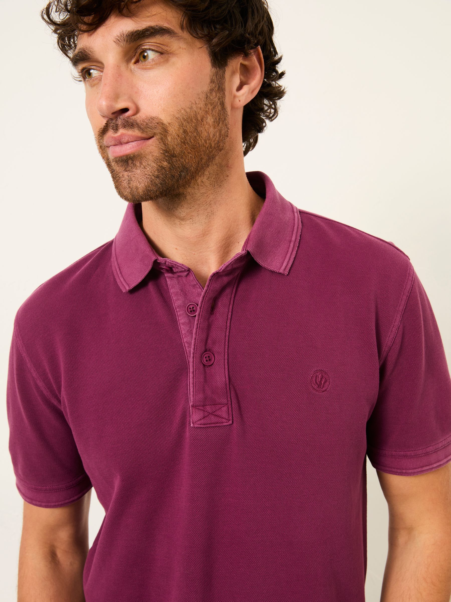 Plum Purple Short Sleeve Pique Polo - Image 4 of 7