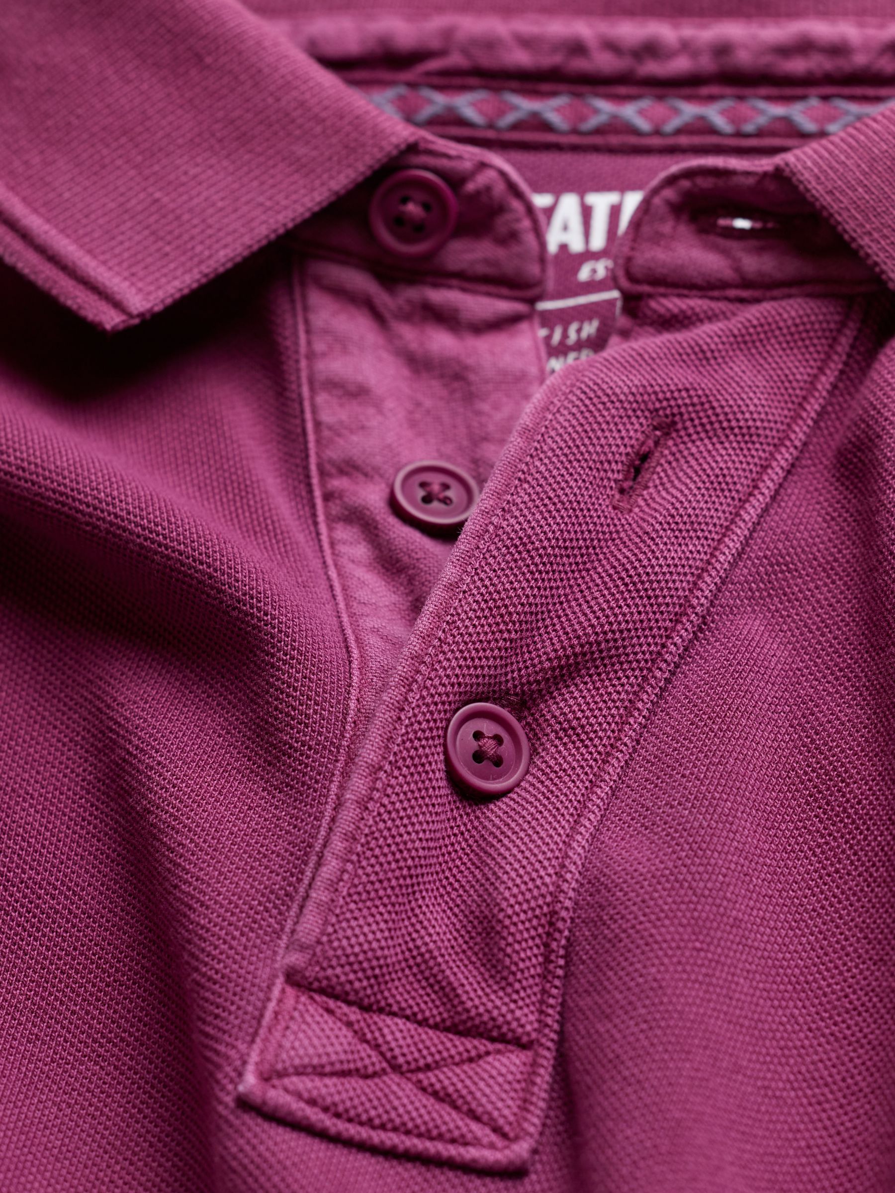 Plum Purple Short Sleeve Pique Polo - Image 7 of 7
