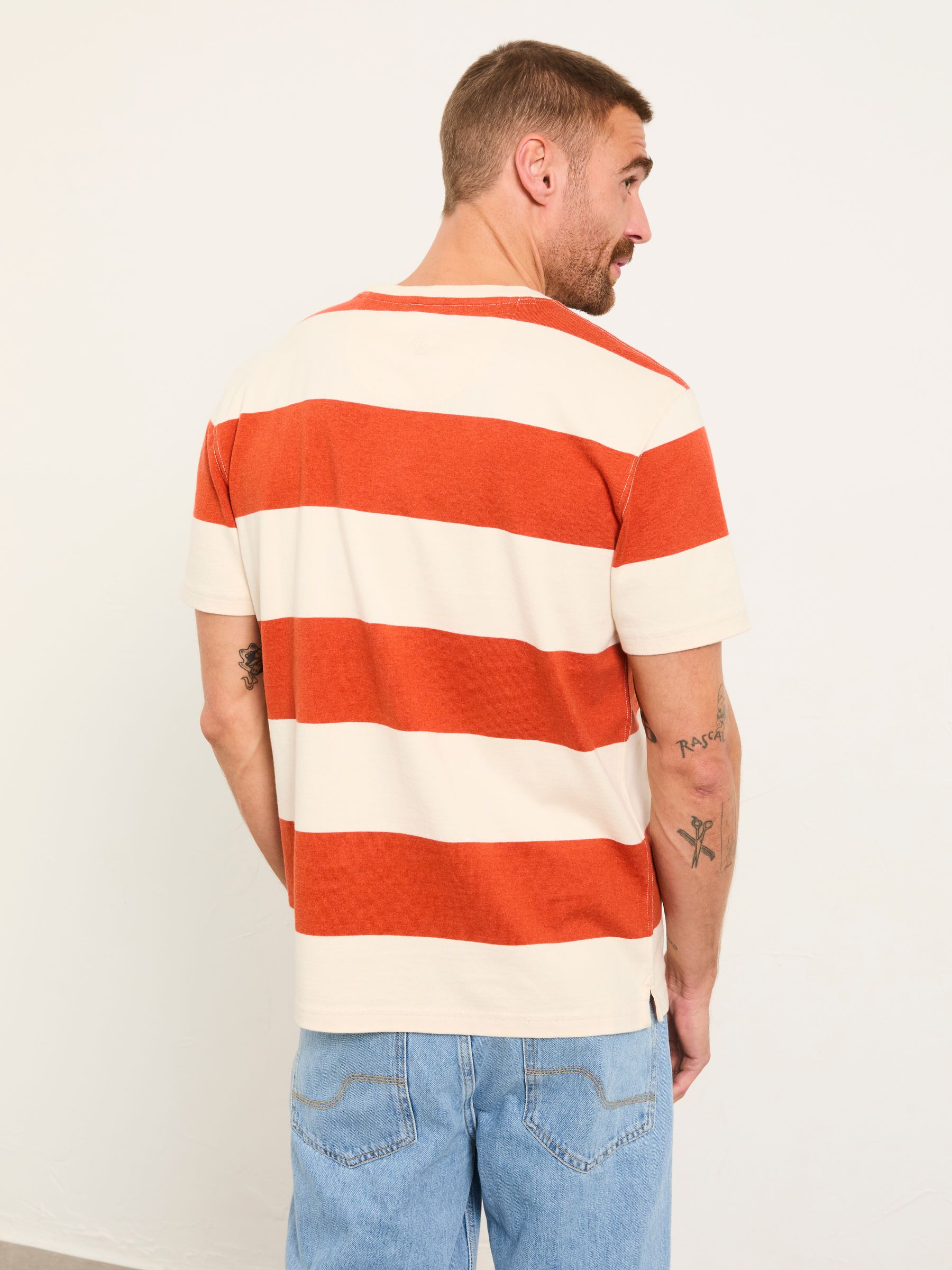 Dolton Terracotta Block Stripe Tshirt - Image 2 of 5