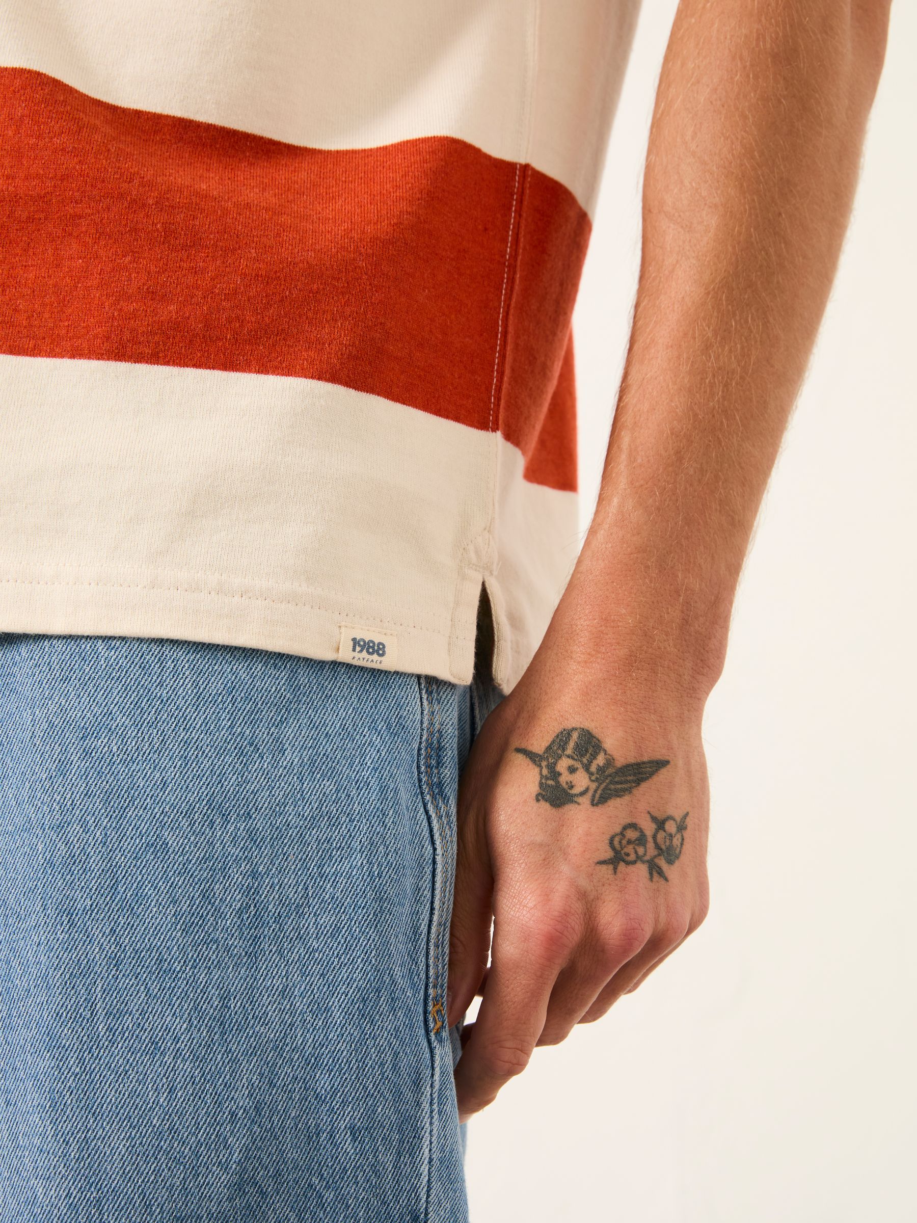 Dolton Terracotta Block Stripe Tshirt - Image 4 of 5