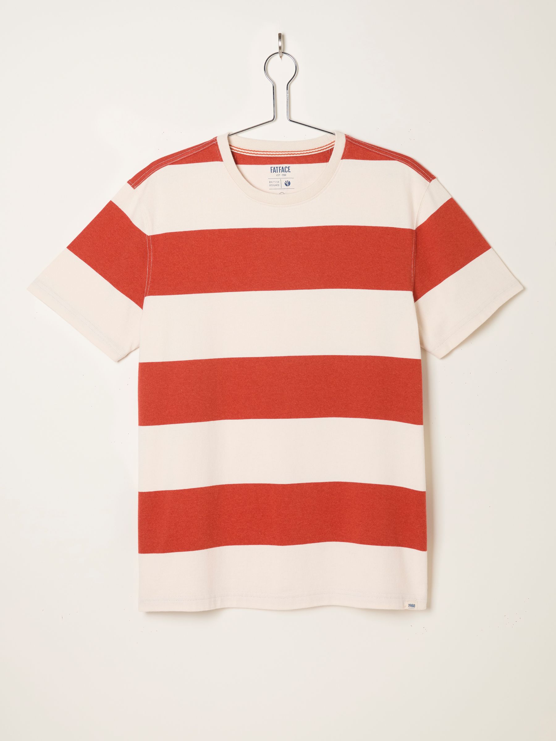 Dolton Terracotta Block Stripe Tshirt - Image 5 of 5