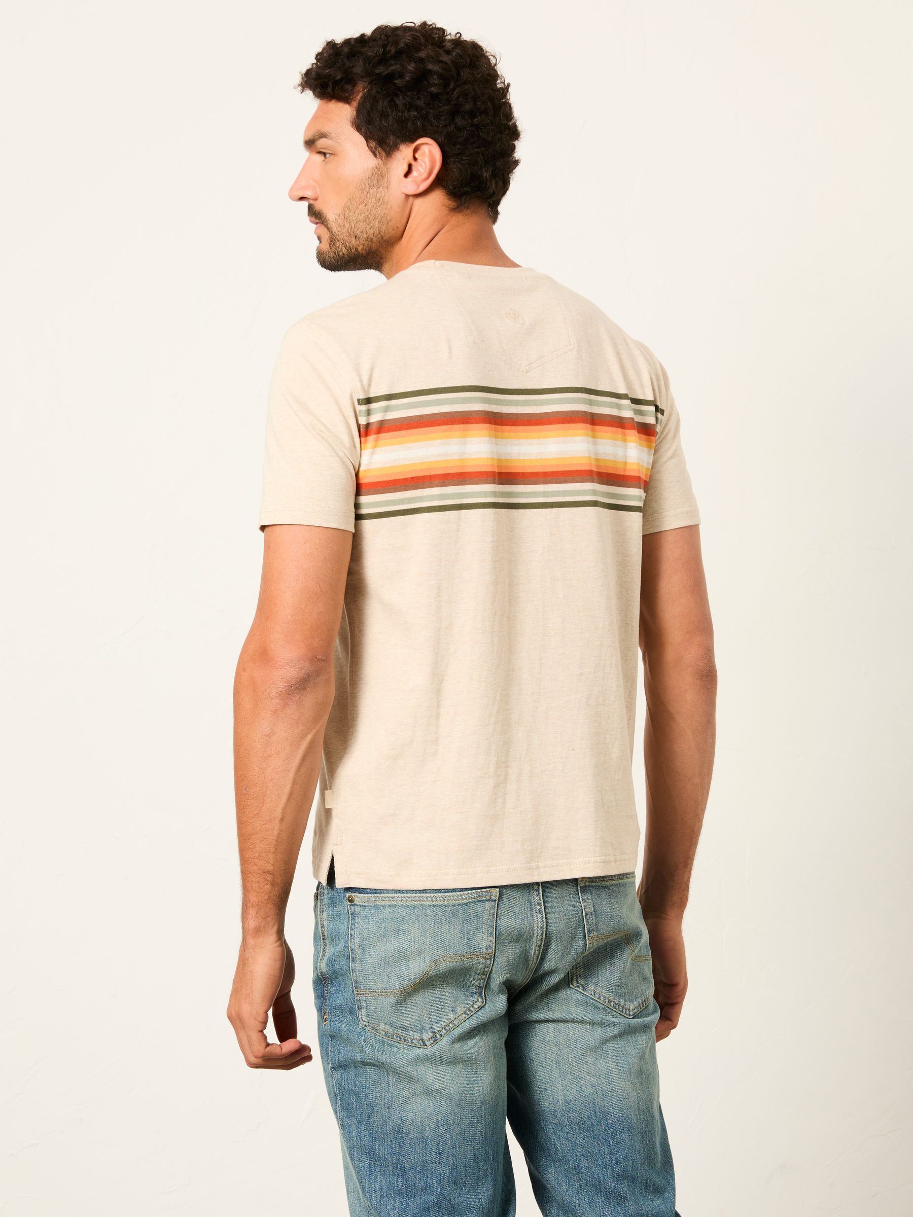 Natural Chest Stripe Tshirt - Image 2 of 5 Natural Chest Stripe Tshirt - Image 2 of 5