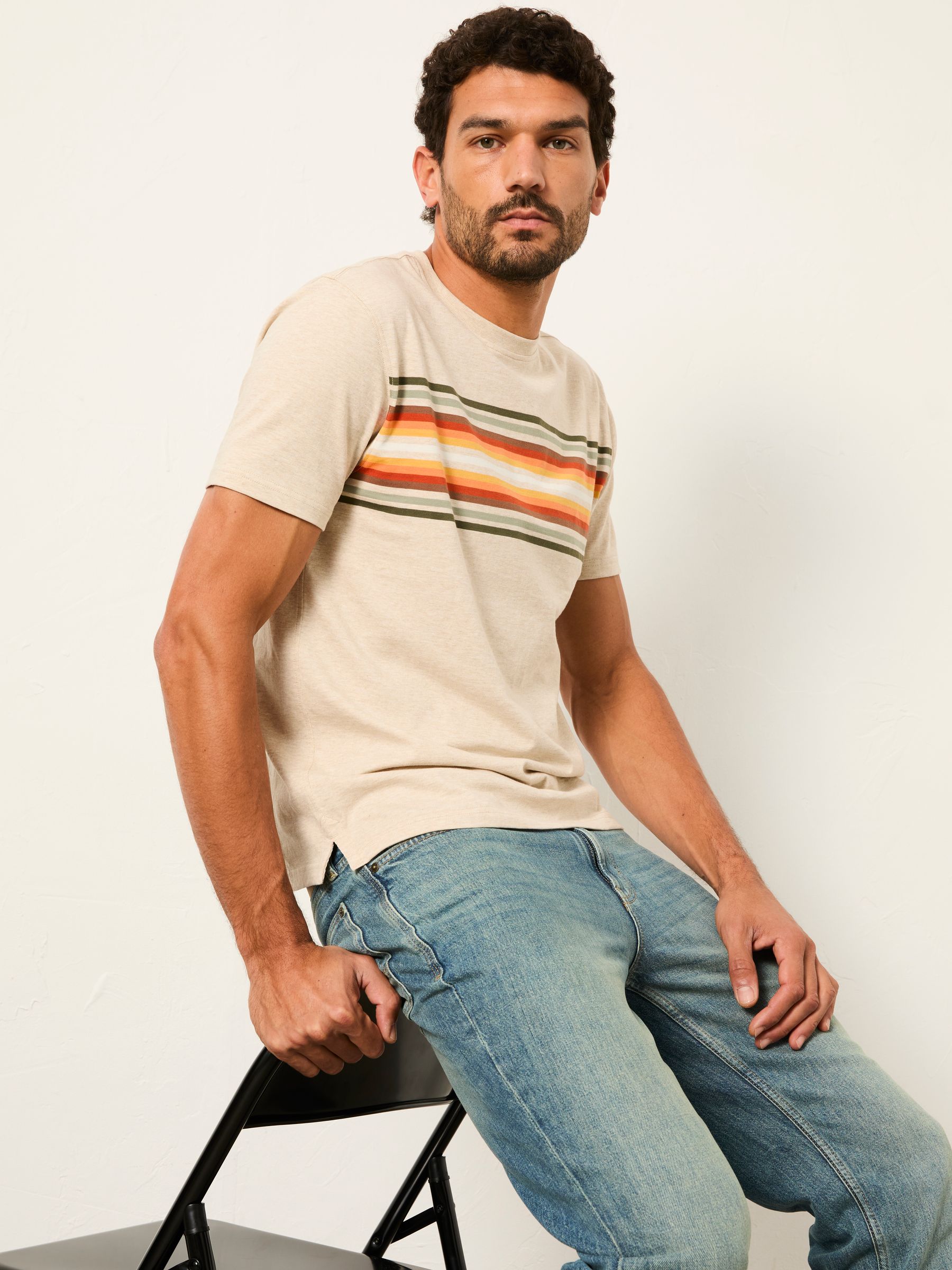 Natural Chest Stripe Tshirt - Image 4 of 5