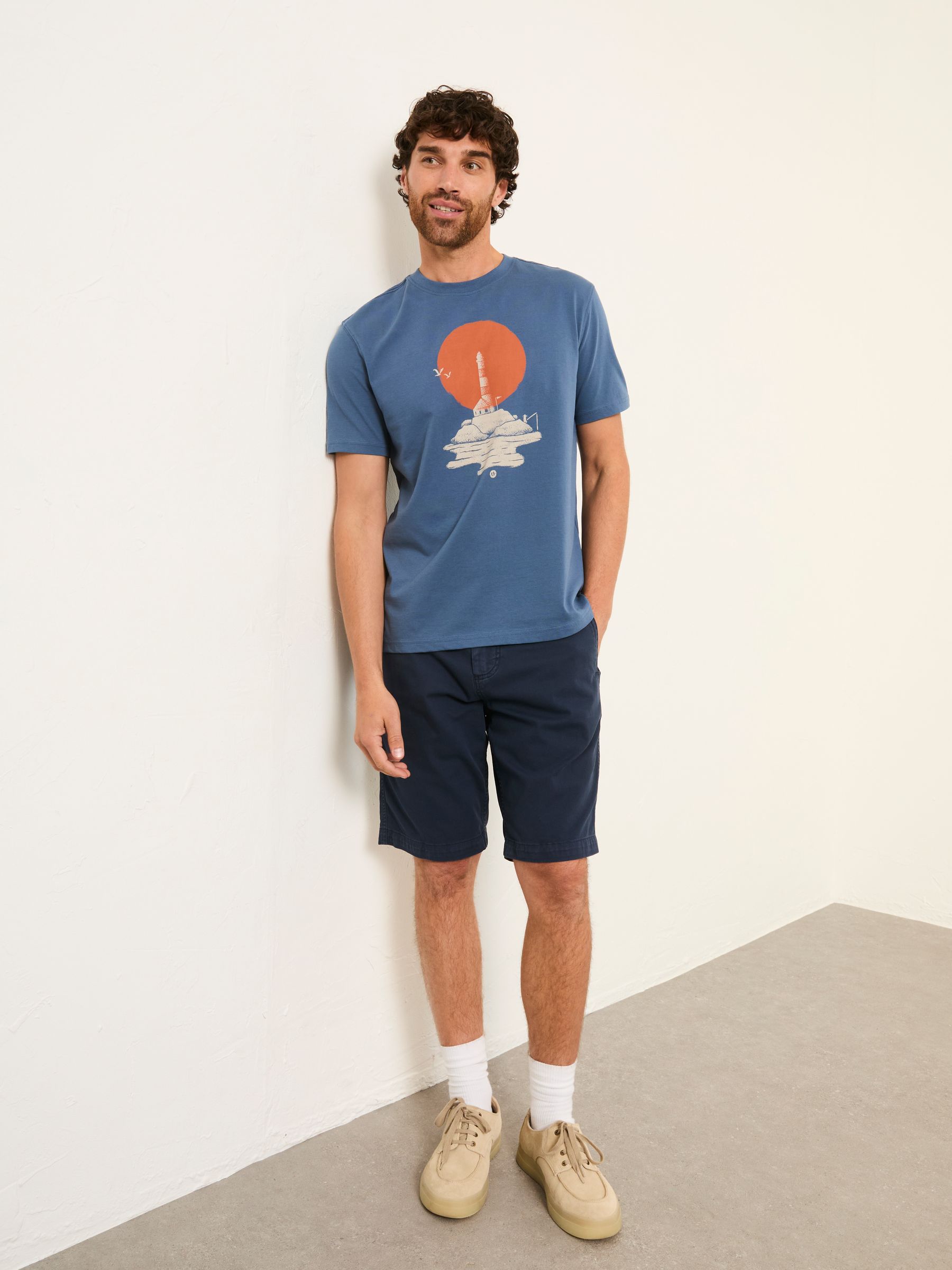 Blue Denim Lighthouse Graphic T-Shirt - Image 3 of 6