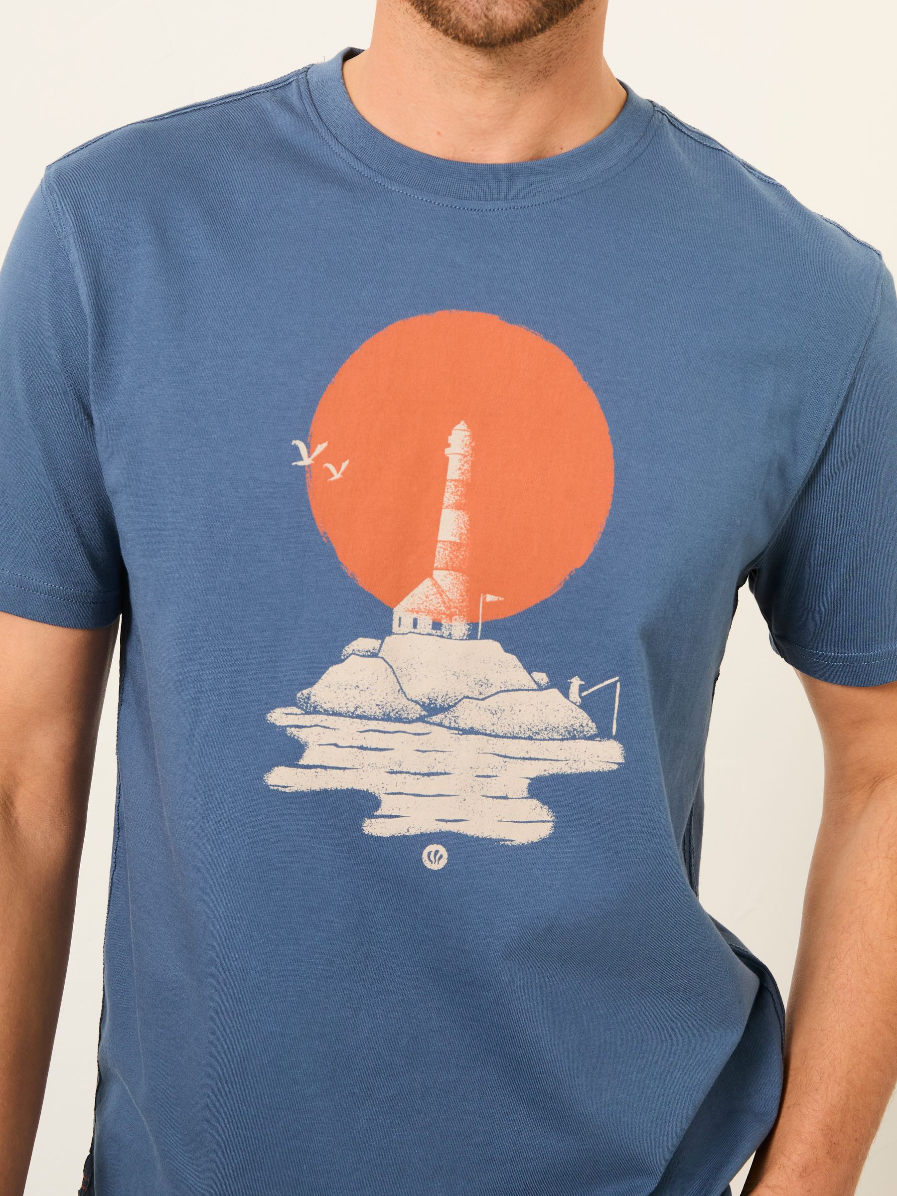 Blue Denim Lighthouse Graphic T-Shirt - Image 4 of 6