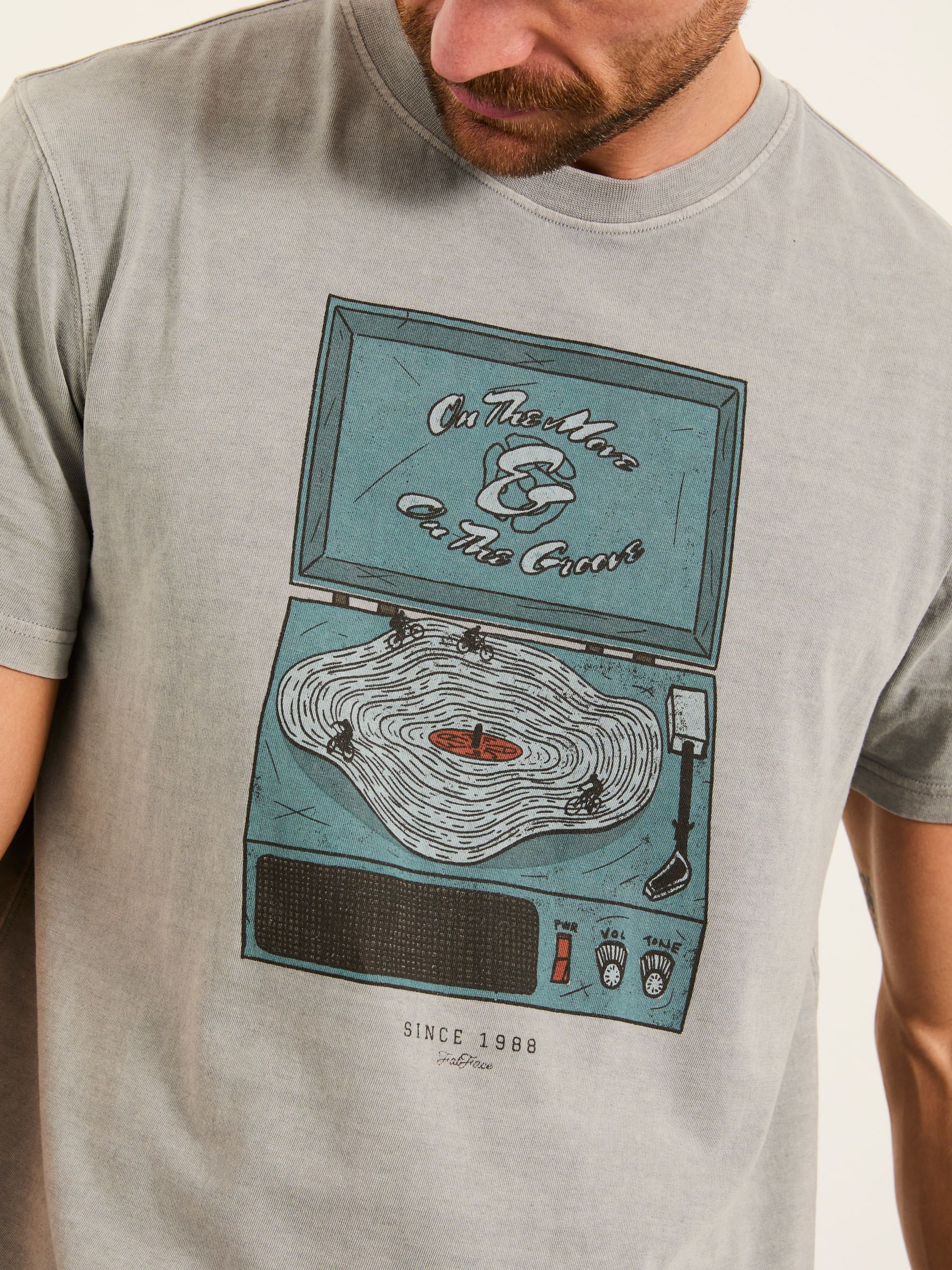 Grey Vinyl Bike Graphic Tshirt - Image 3 of 6
