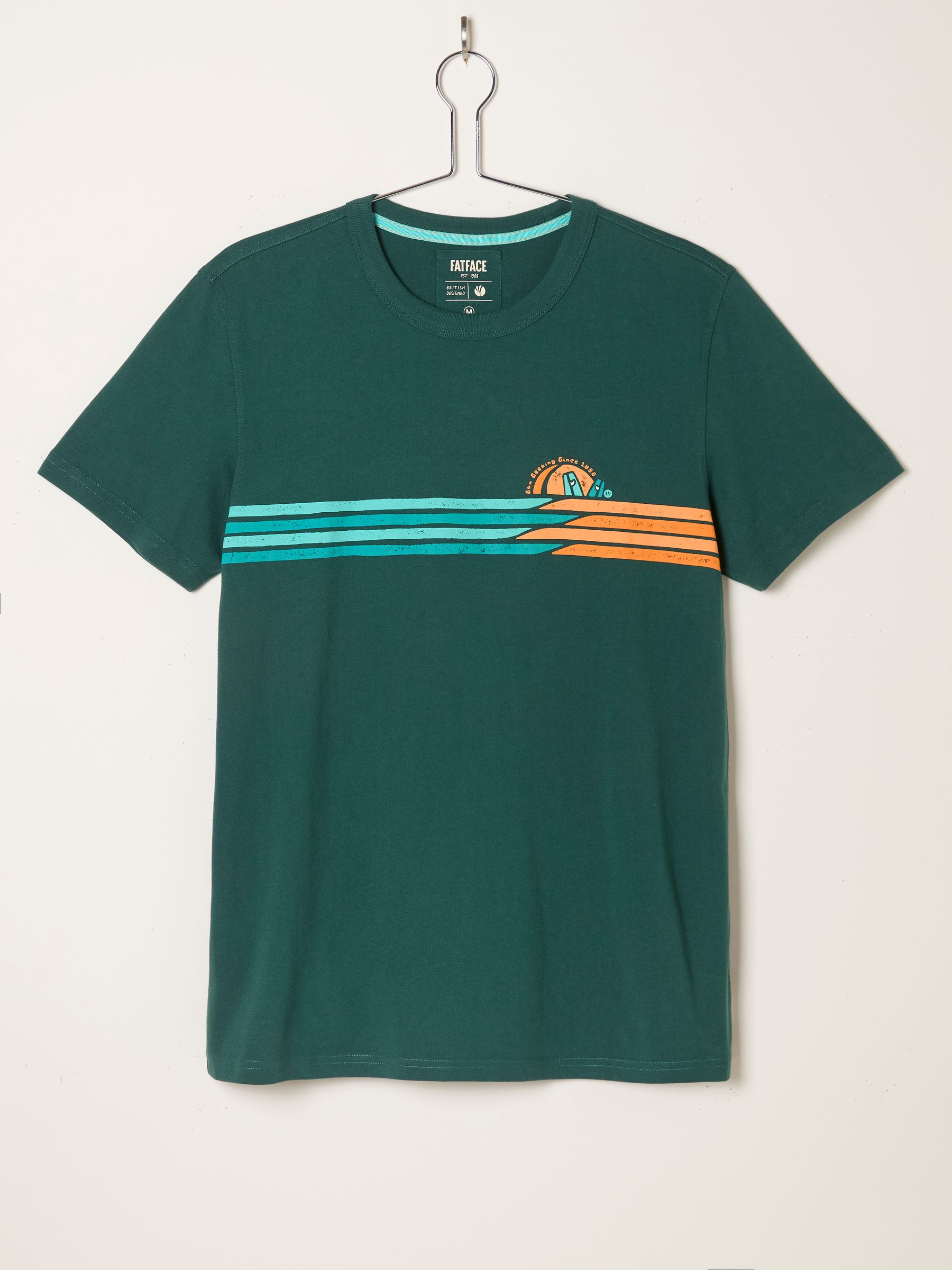 Jade Green Sunseeker Chest Stripe Tshirt | FatFace USA