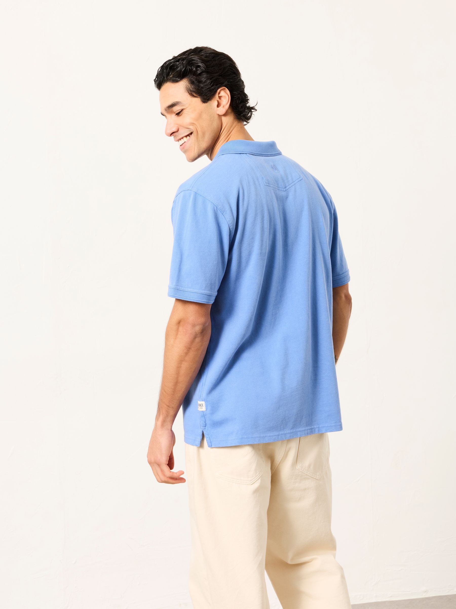 Ashton Chambray Blue Plain Notch Polo - Image 2 of 5