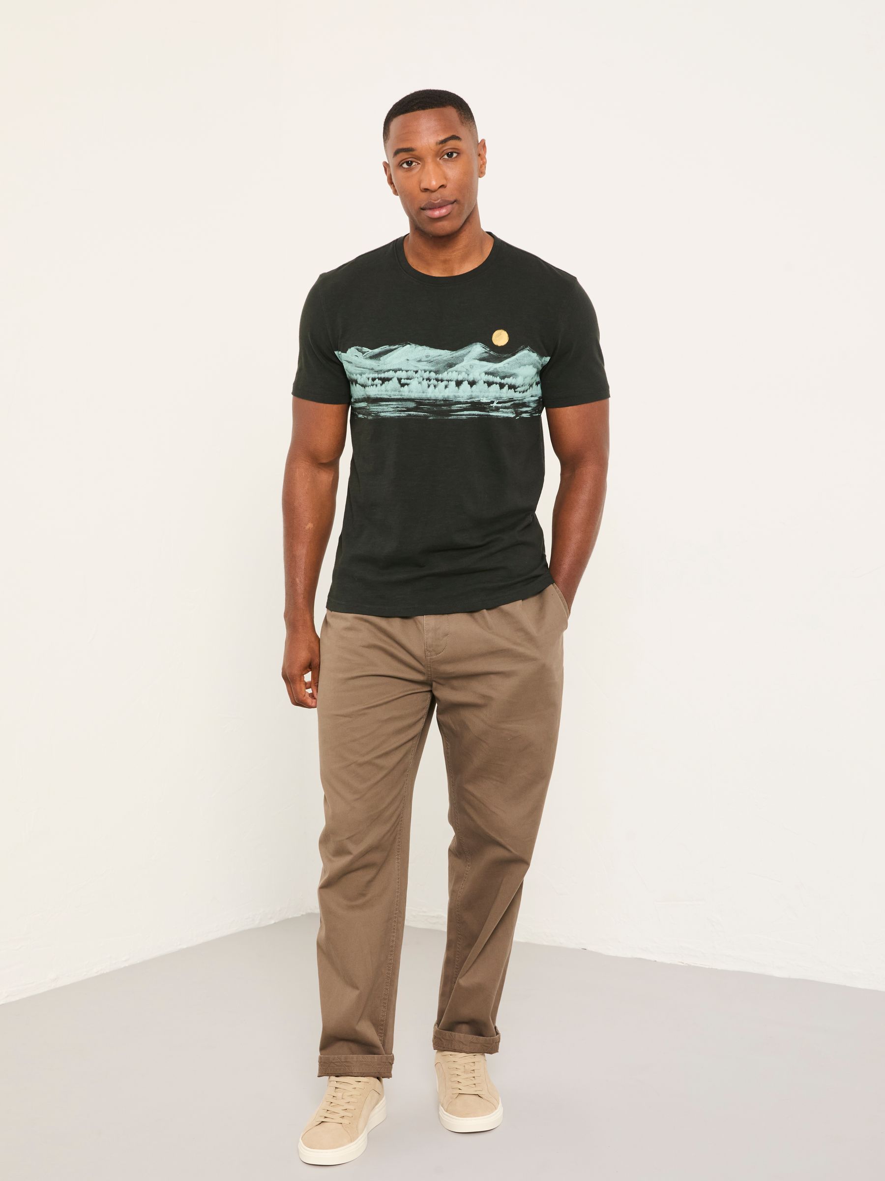 Washed Black Inky Lakes Graphic Tshirt - Image 3 of 5