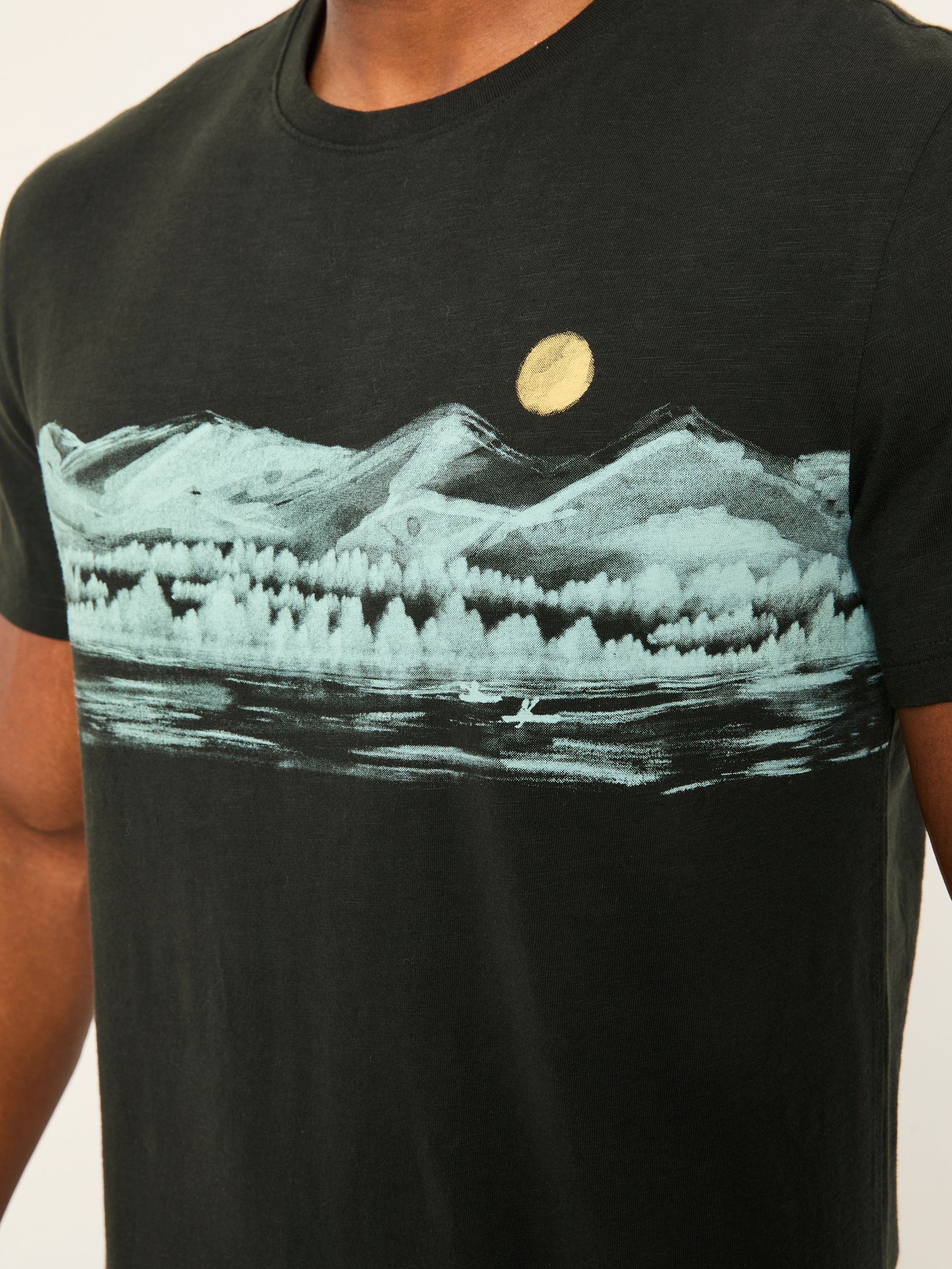 Washed Black Inky Lakes Graphic Tshirt - Image 4 of 5