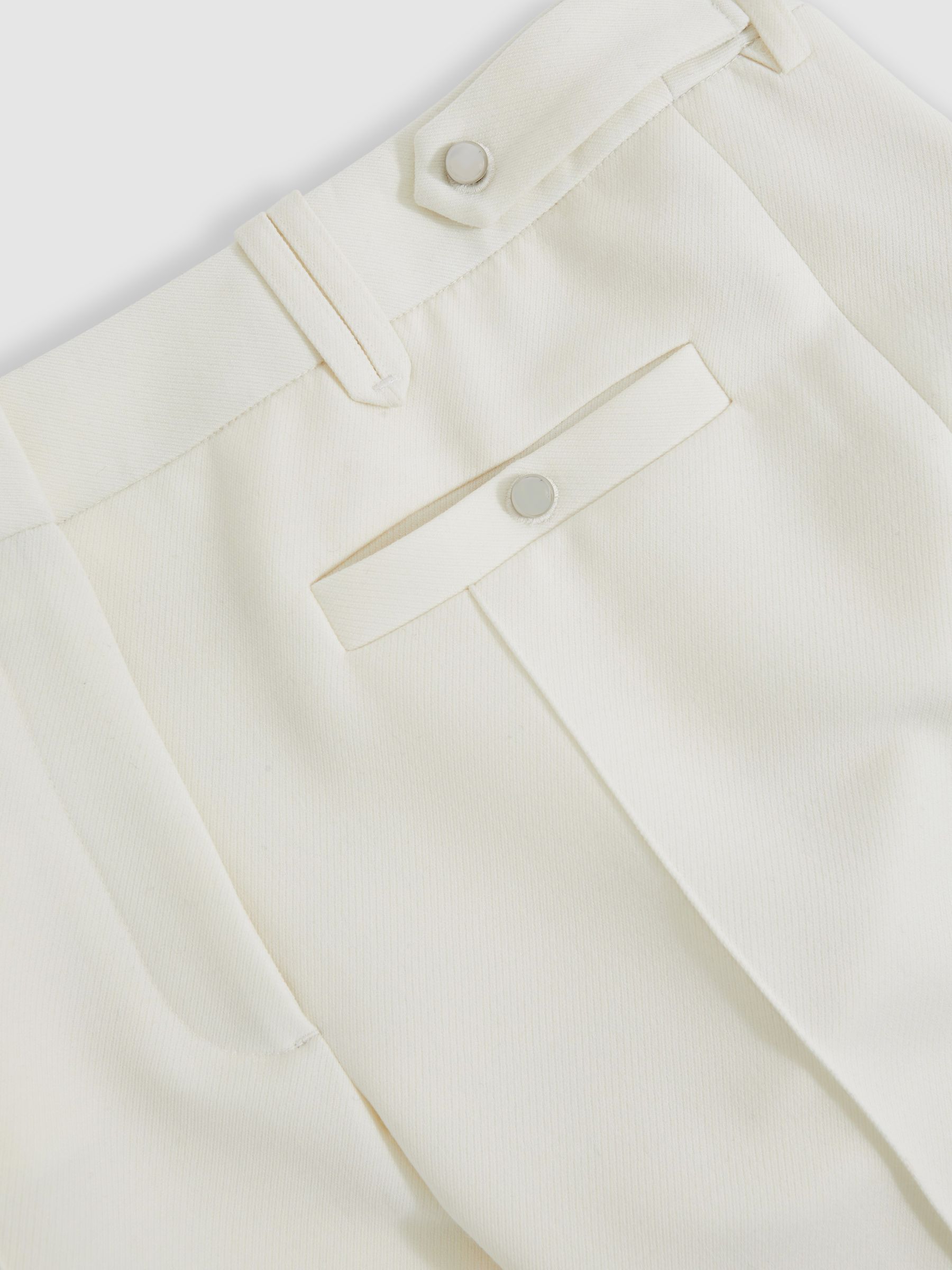 Atelier Wool Stud Flared Trousers in White - Image 6 of 6