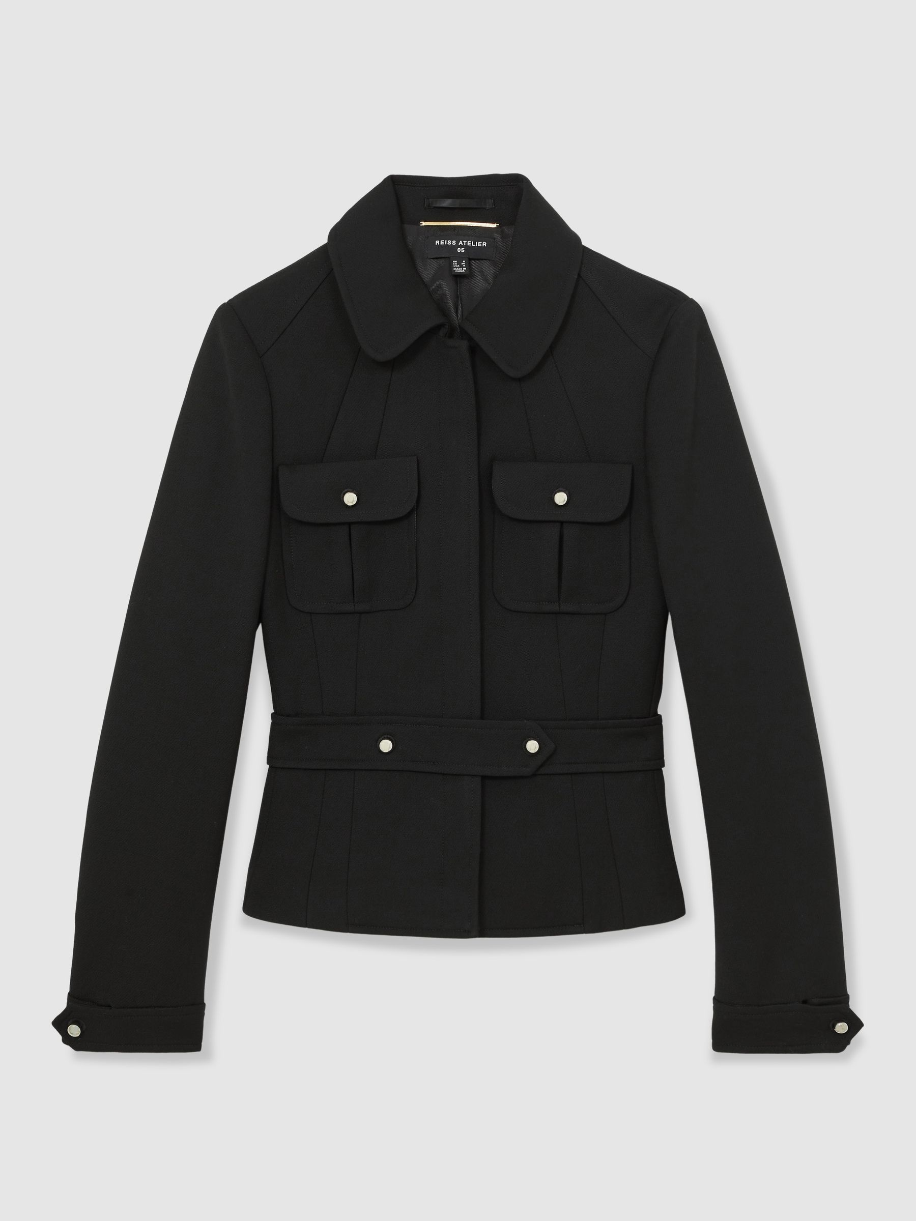 Atelier Wool Belted Jacket in Black - Image 2 of 7