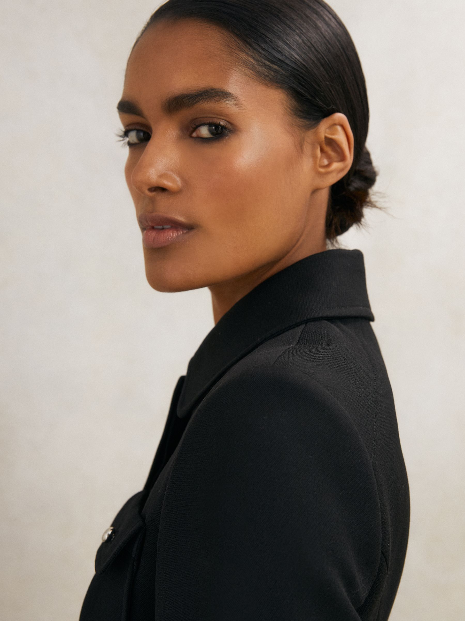 Atelier Wool Belted Jacket in Black - Image 3 of 7