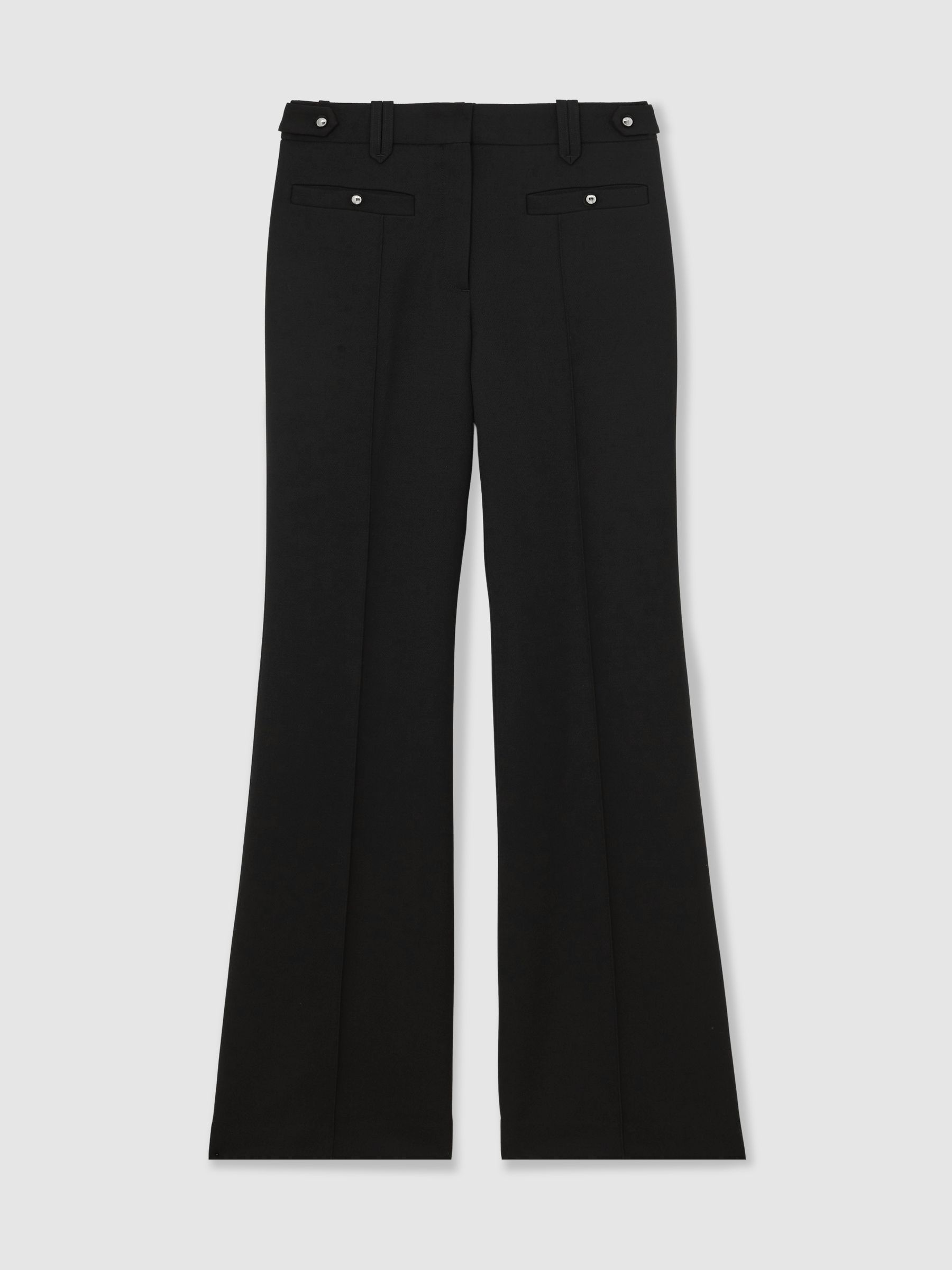 Atelier Wool Stud Flared Trousers in Black - Image 2 of 6