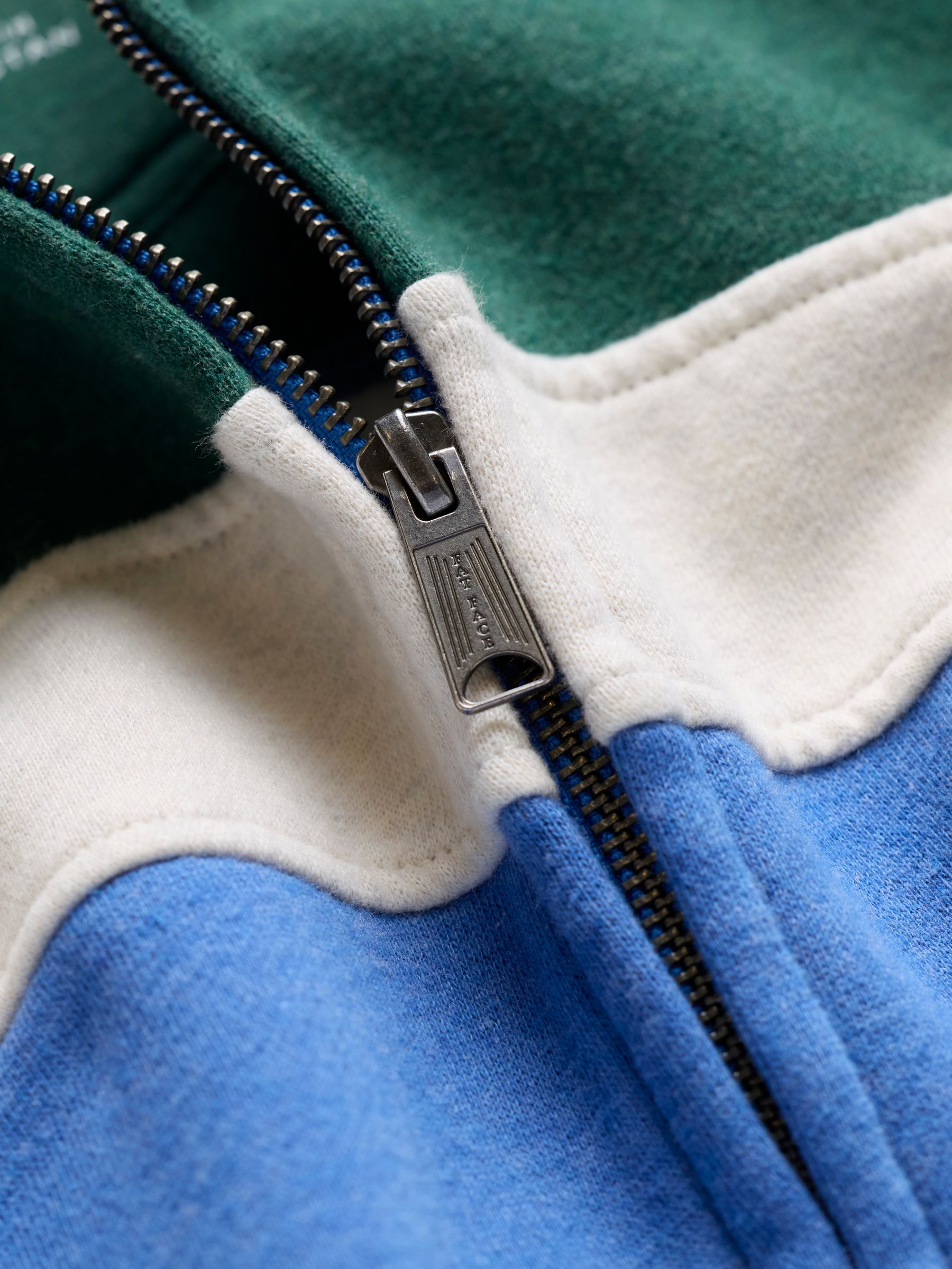 Brooke Cobalt Blue Zip Through Cut Sew Hoodie - Image 8 of 8