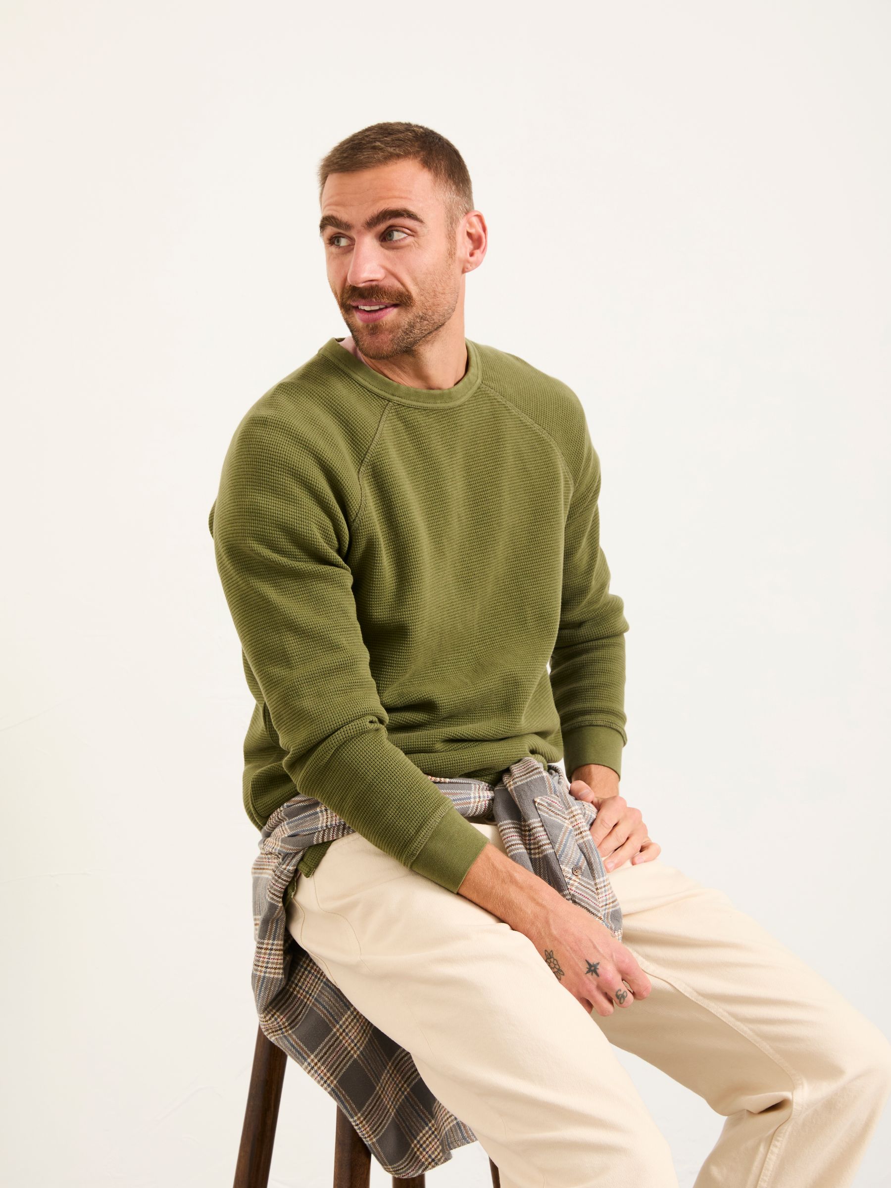 Wye Dusky Green Crew Neck Sweat - Image 5 of 6