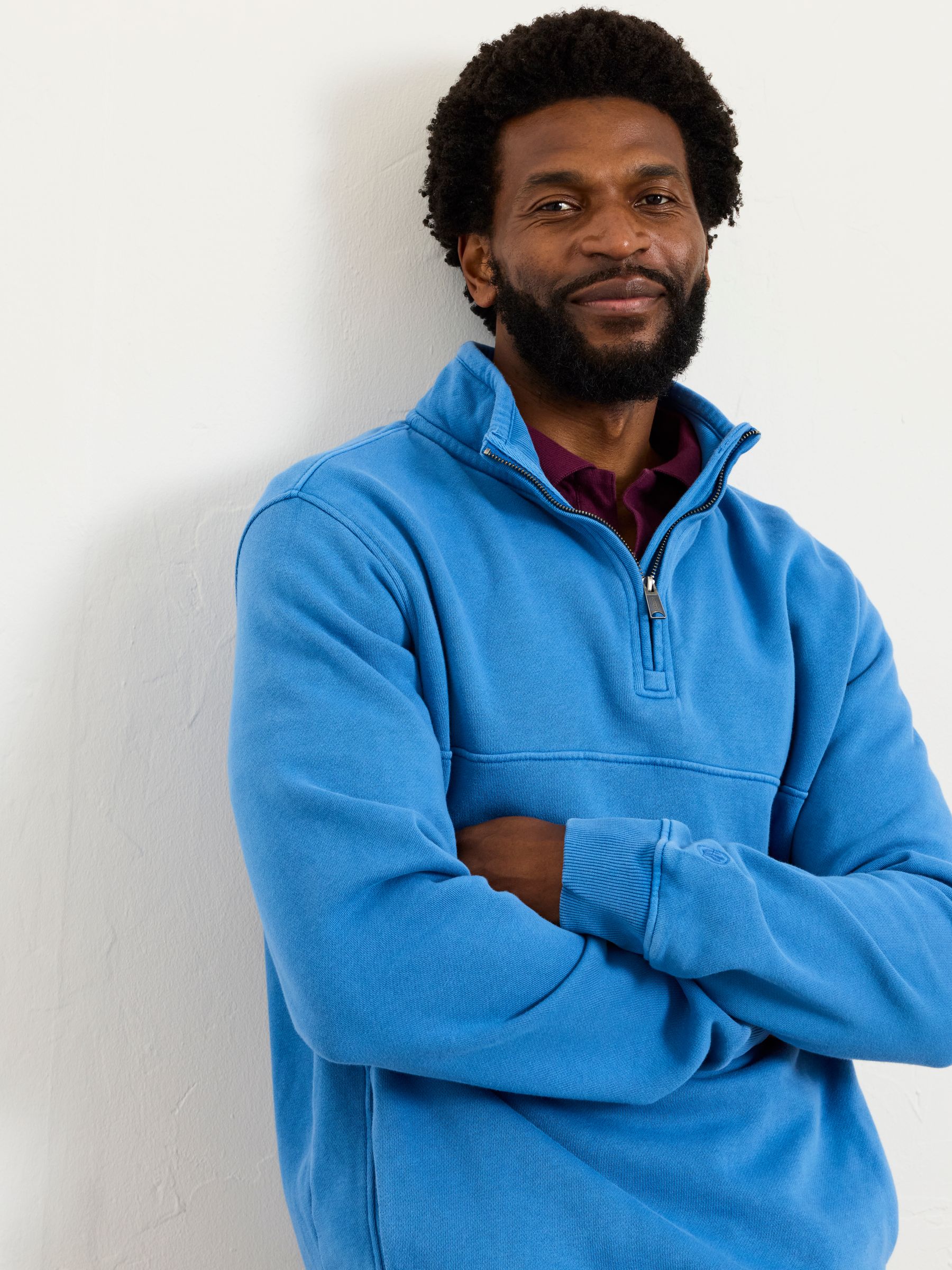 Brooke Cobalt Blue Half Neck Sweat Top - Image 4 of 5