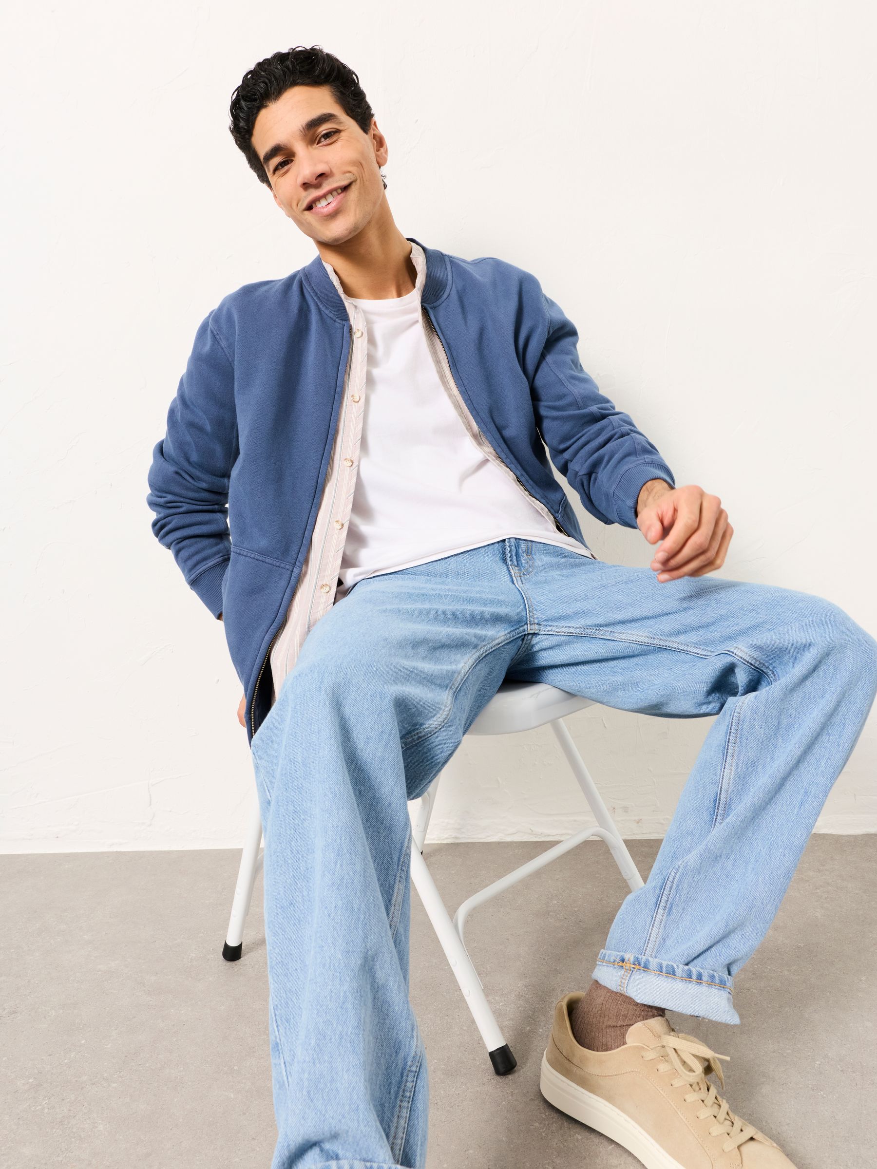 Sandford Navy Sweat Bomber - Image 2 of 7 Sandford Navy Sweat Bomber - Image 2 of 7