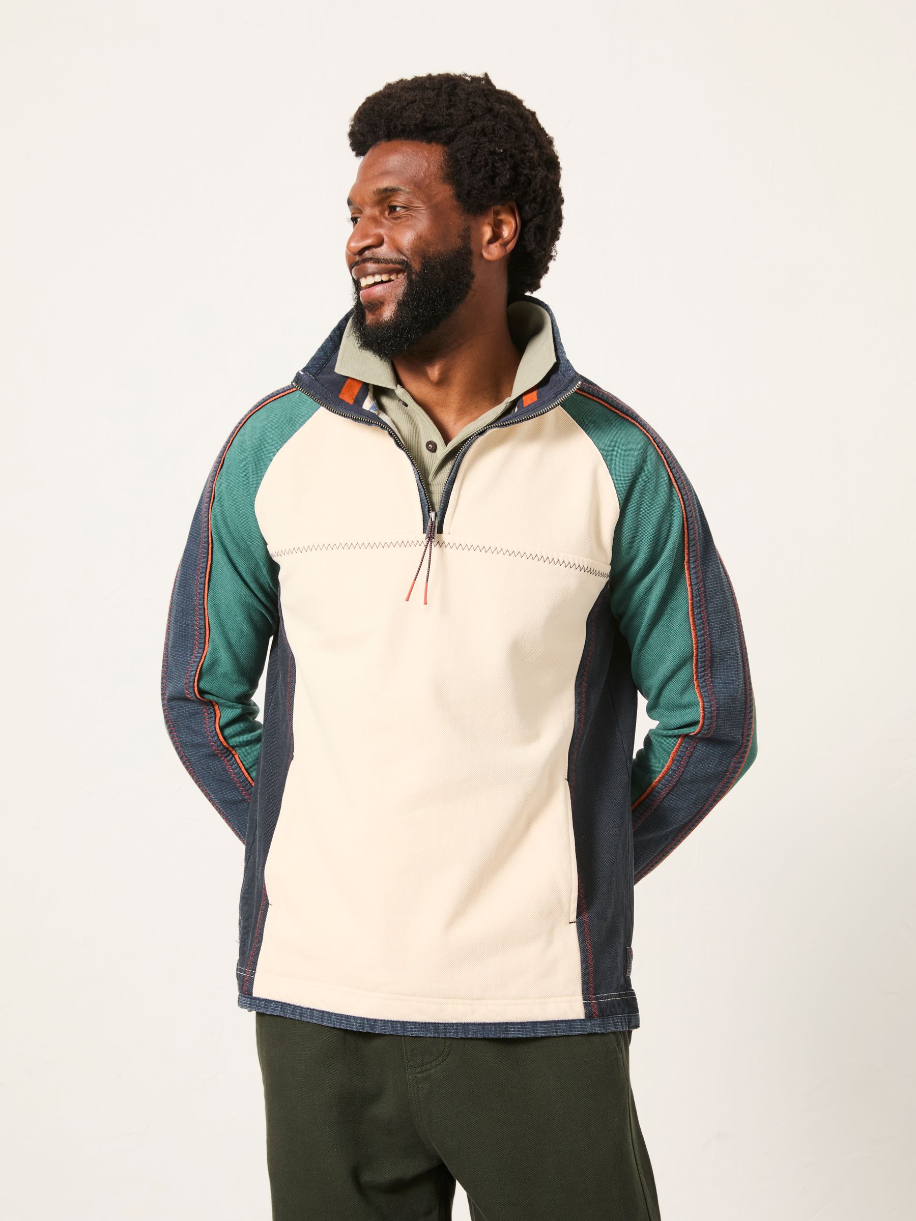 Stripe Quarter Neck