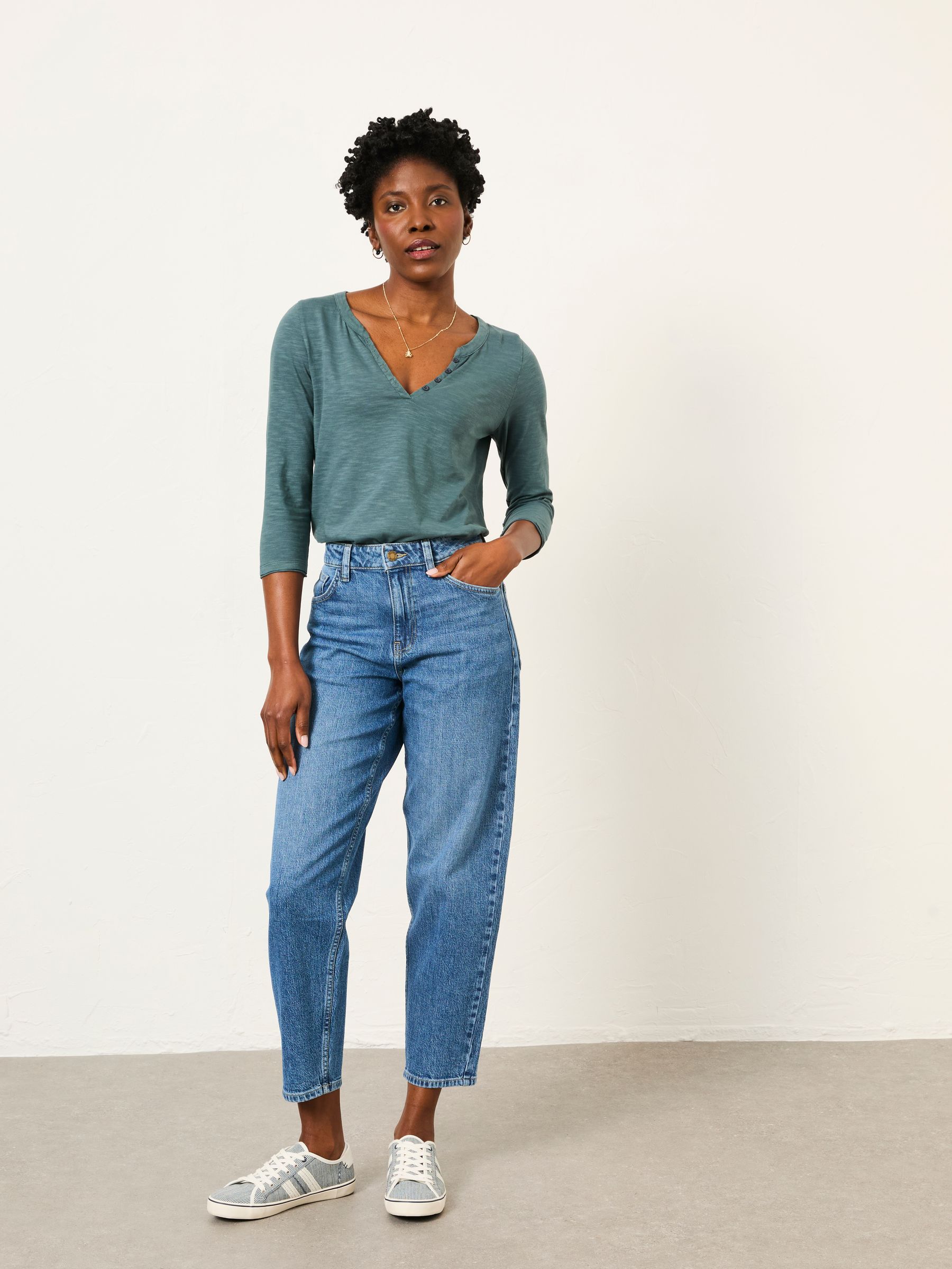 Aster Blue Denim 3/4 Sleeve T Shirt - Image 3 of 6