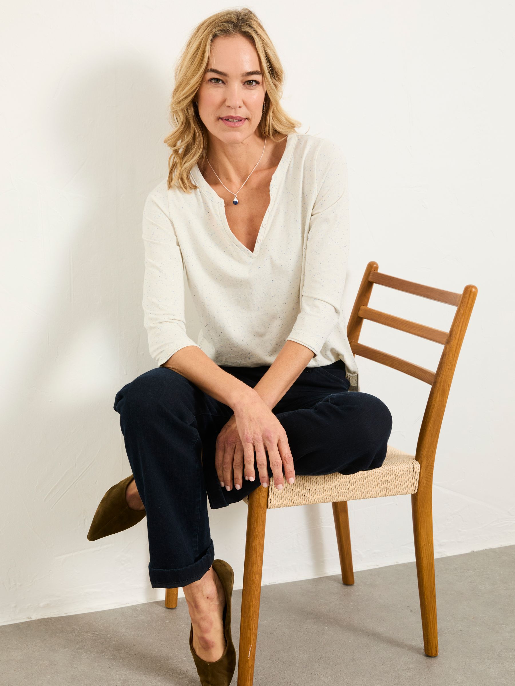 Aster Ivory Nep 3/4 Sleeve T Shirt - Image 4 of 5