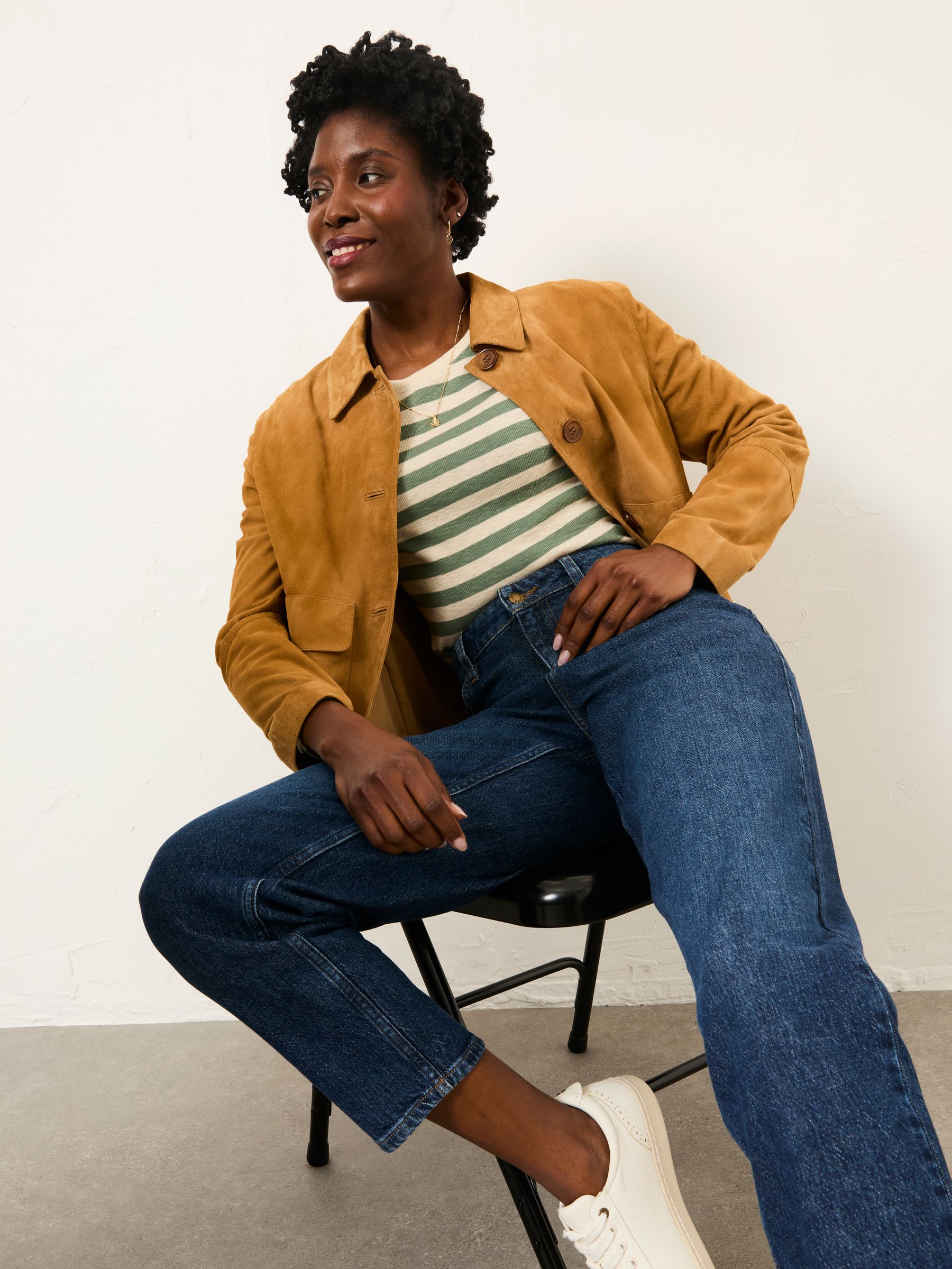 Callie Green Stripe Long Sleeve Top - Image 5 of 6