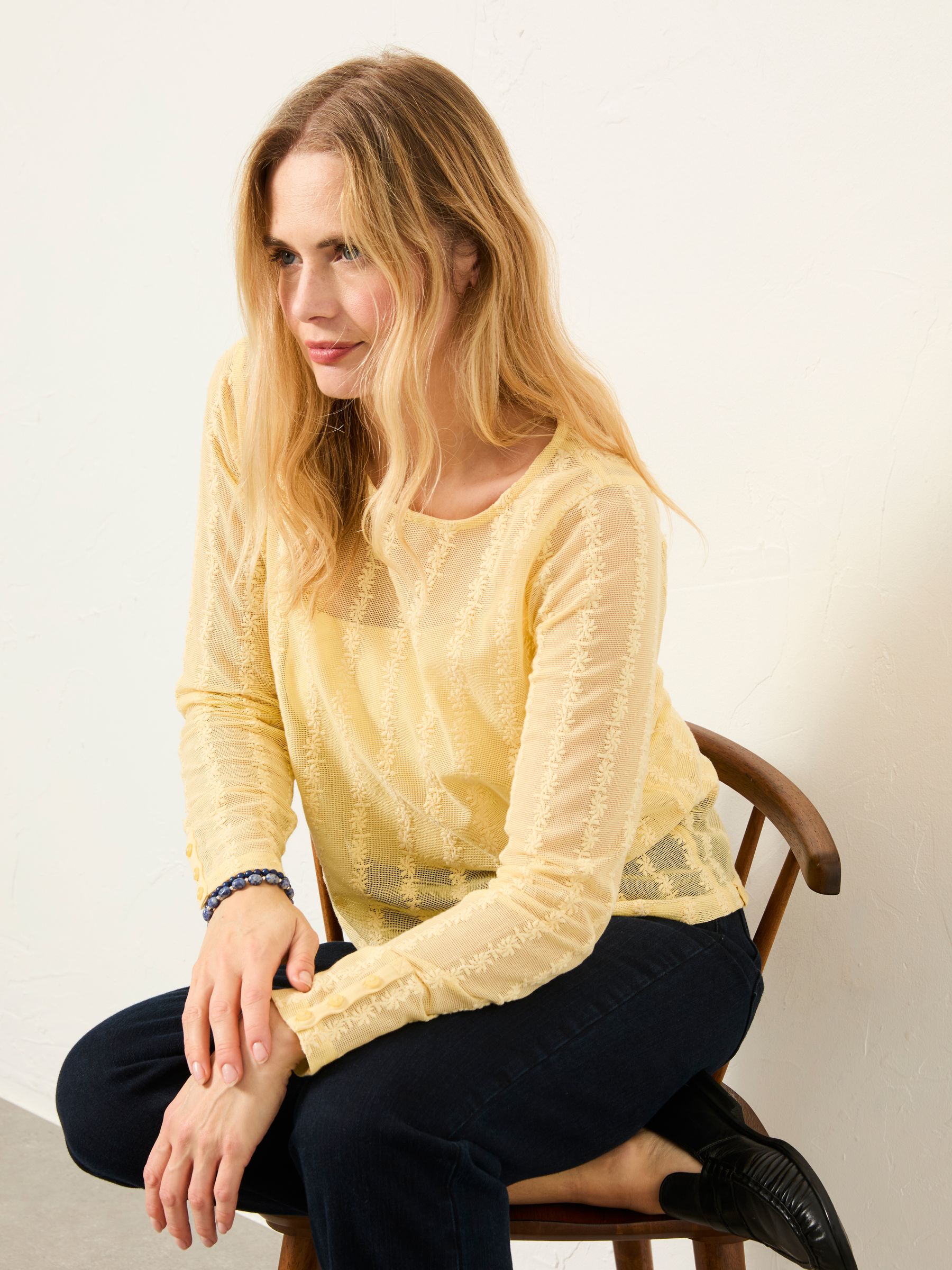Lottie Yellow Lace Top - Image 4 of 5