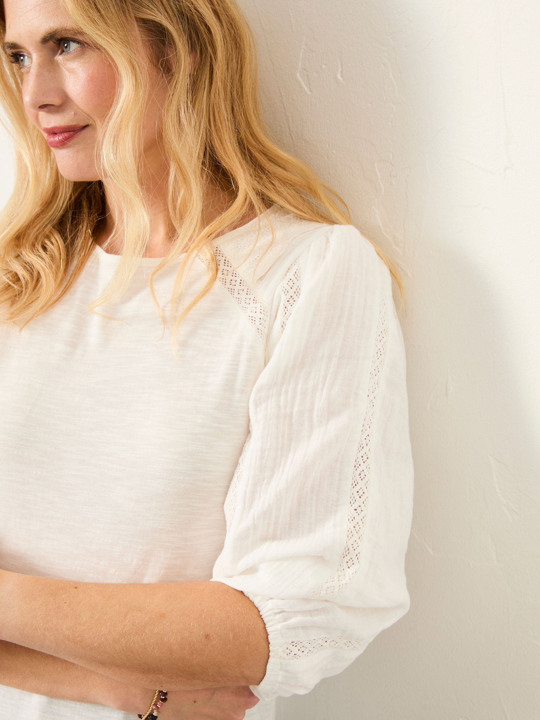 Penny White Lace Detail Top - Image 4 of 5