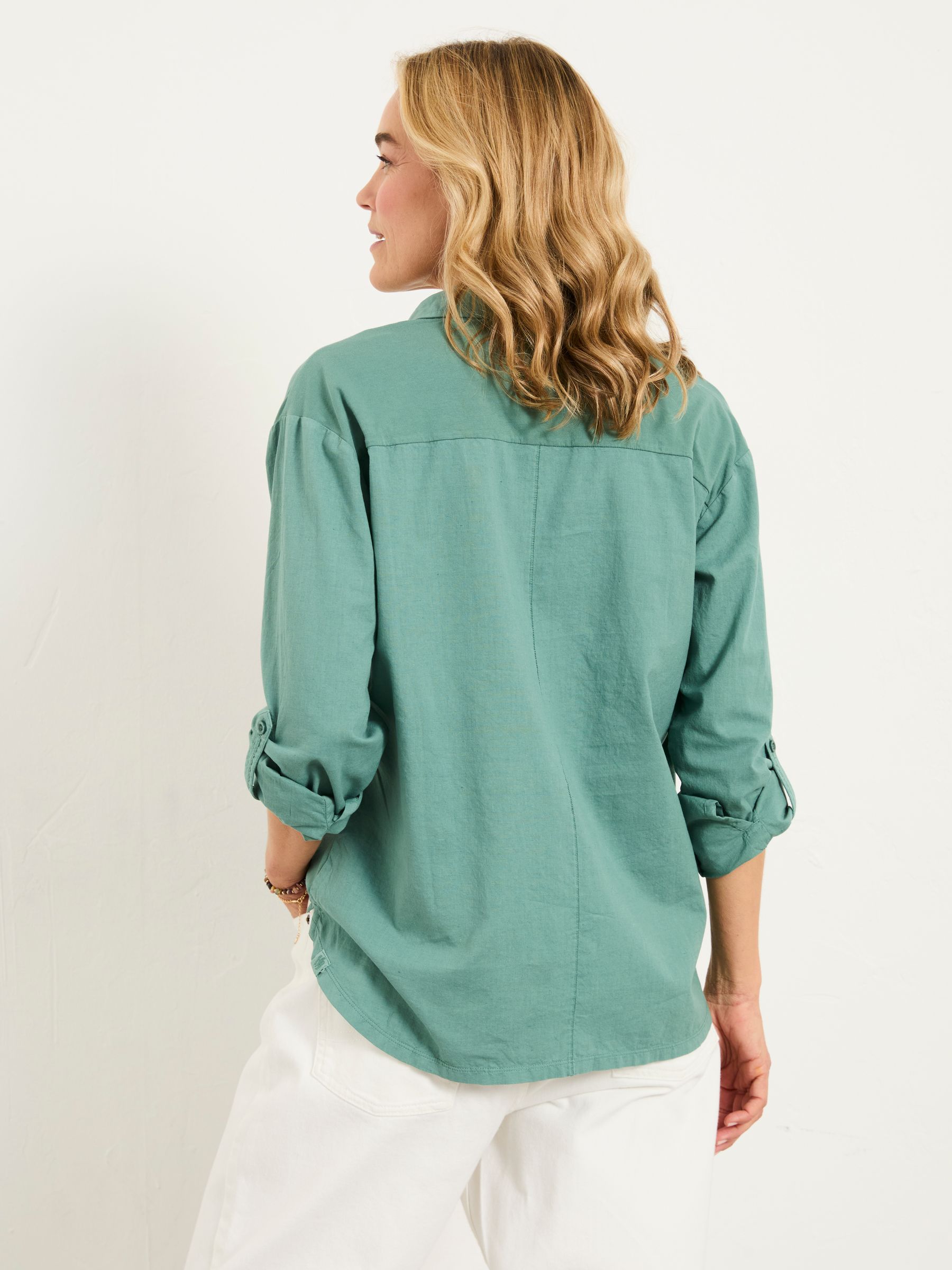 Paige Jade Green Woven Jersey Mix Top - Image 2 of 6