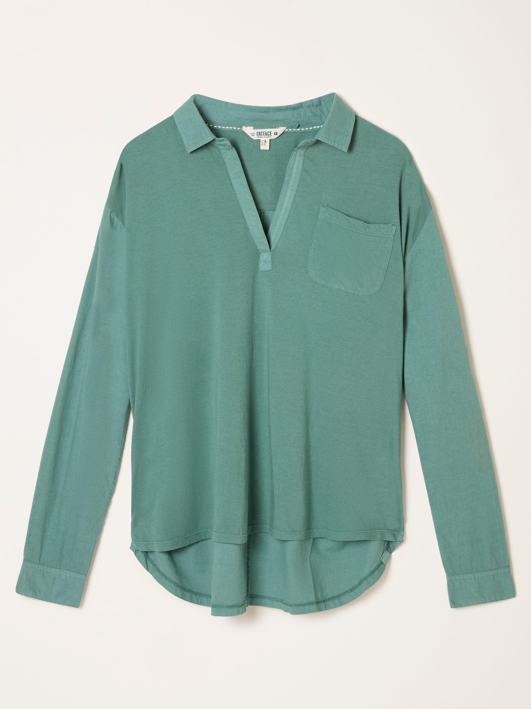 Paige Jade Green Woven Jersey Mix Top - Image 6 of 6