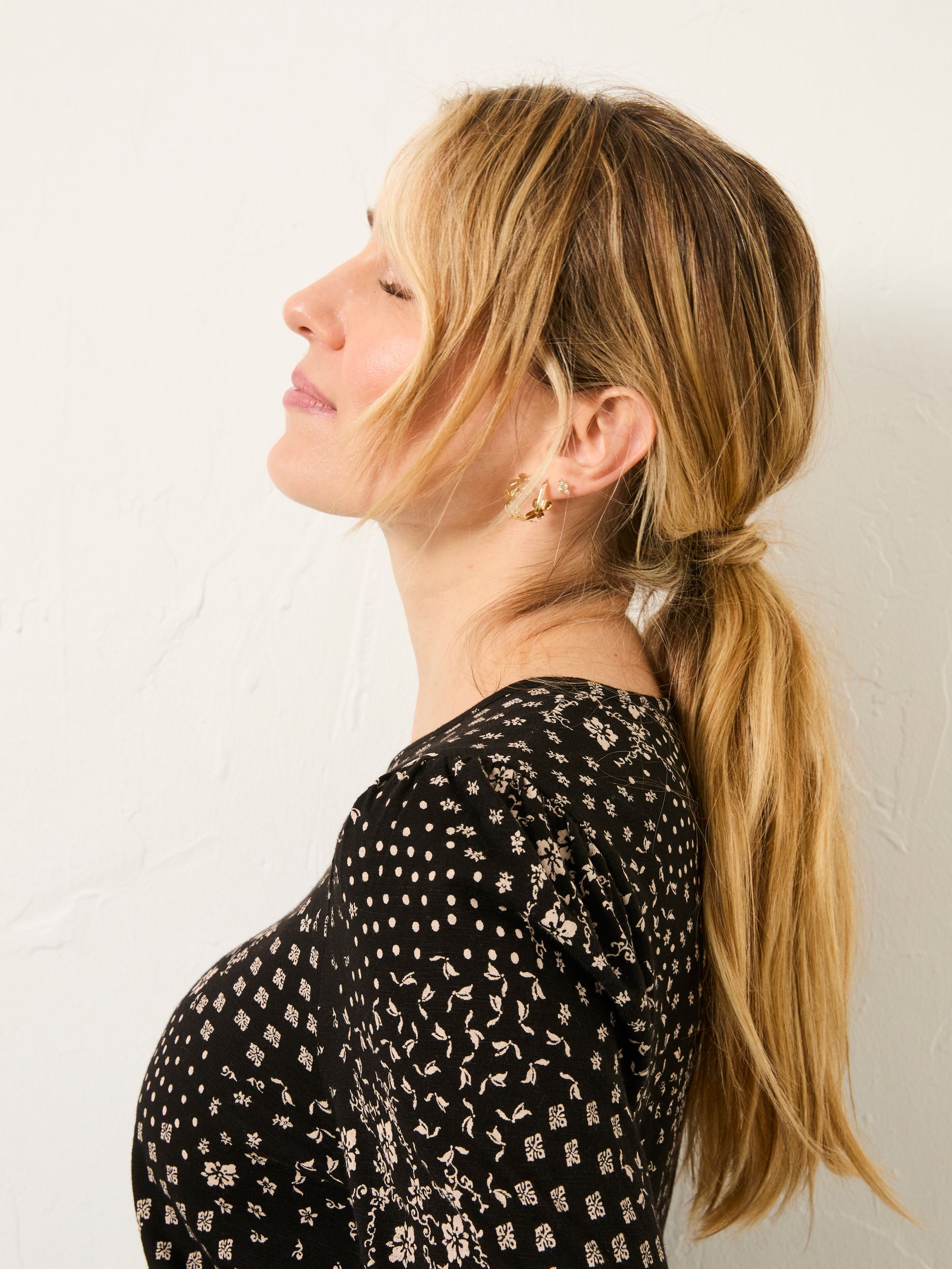 Ria Black Mono Patchwork Top - Image 3 of 6