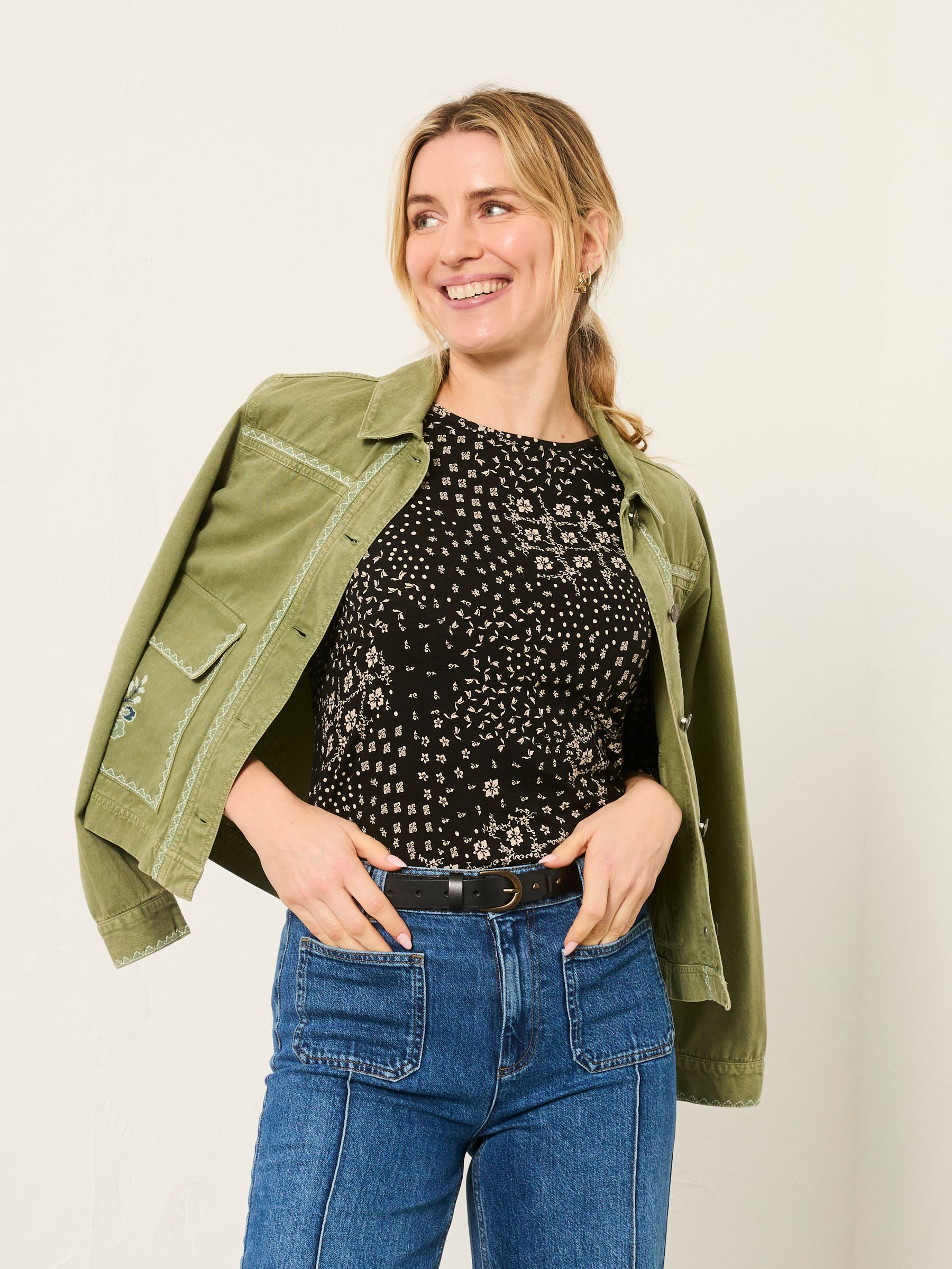 Ria Black Mono Patchwork Top - Image 4 of 6