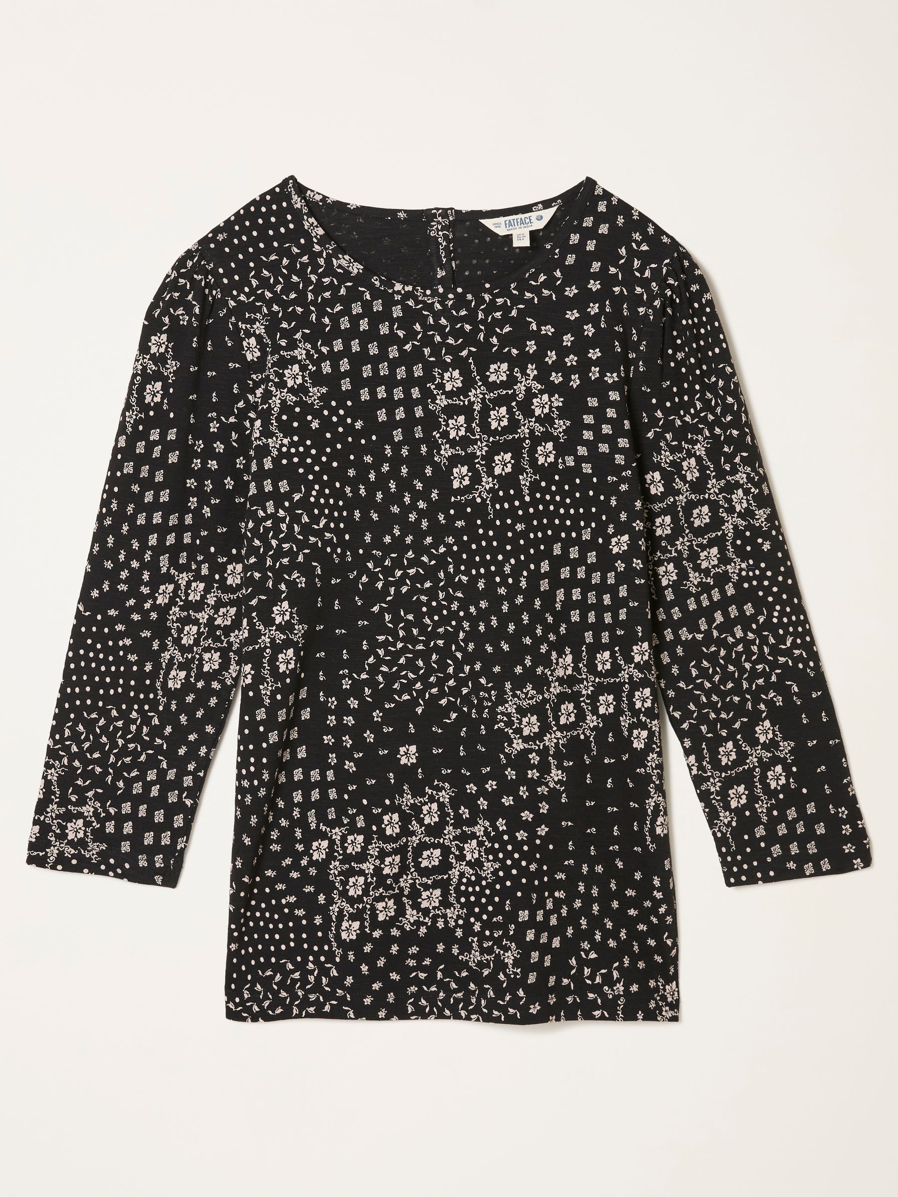 Ria Black Mono Patchwork Top - Image 6 of 6
