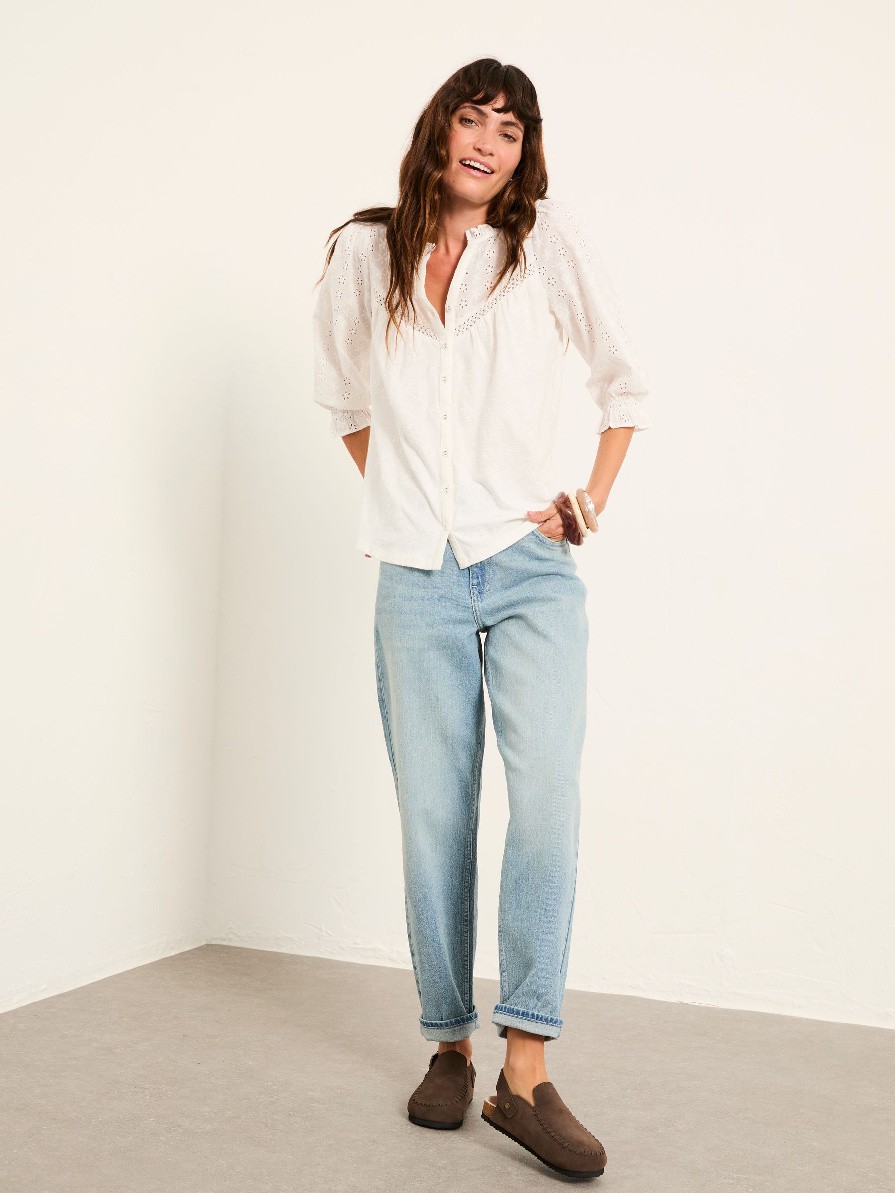 Claire Ivory Broderie Top - Image 3 of 5