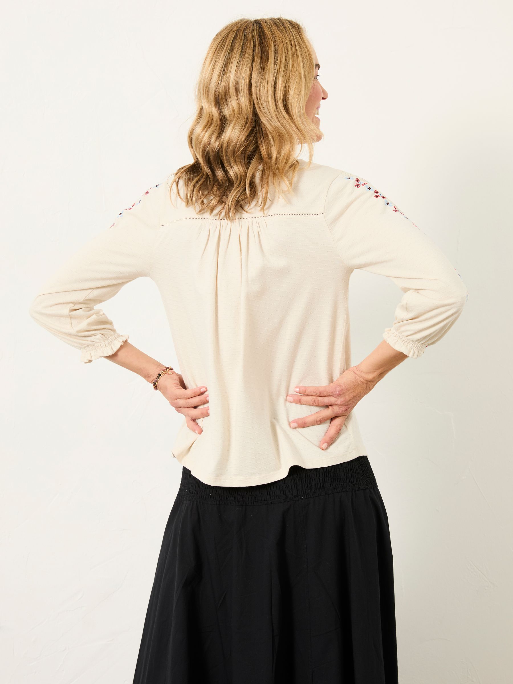 Harper Cream Embroidered Top - Image 2 of 5