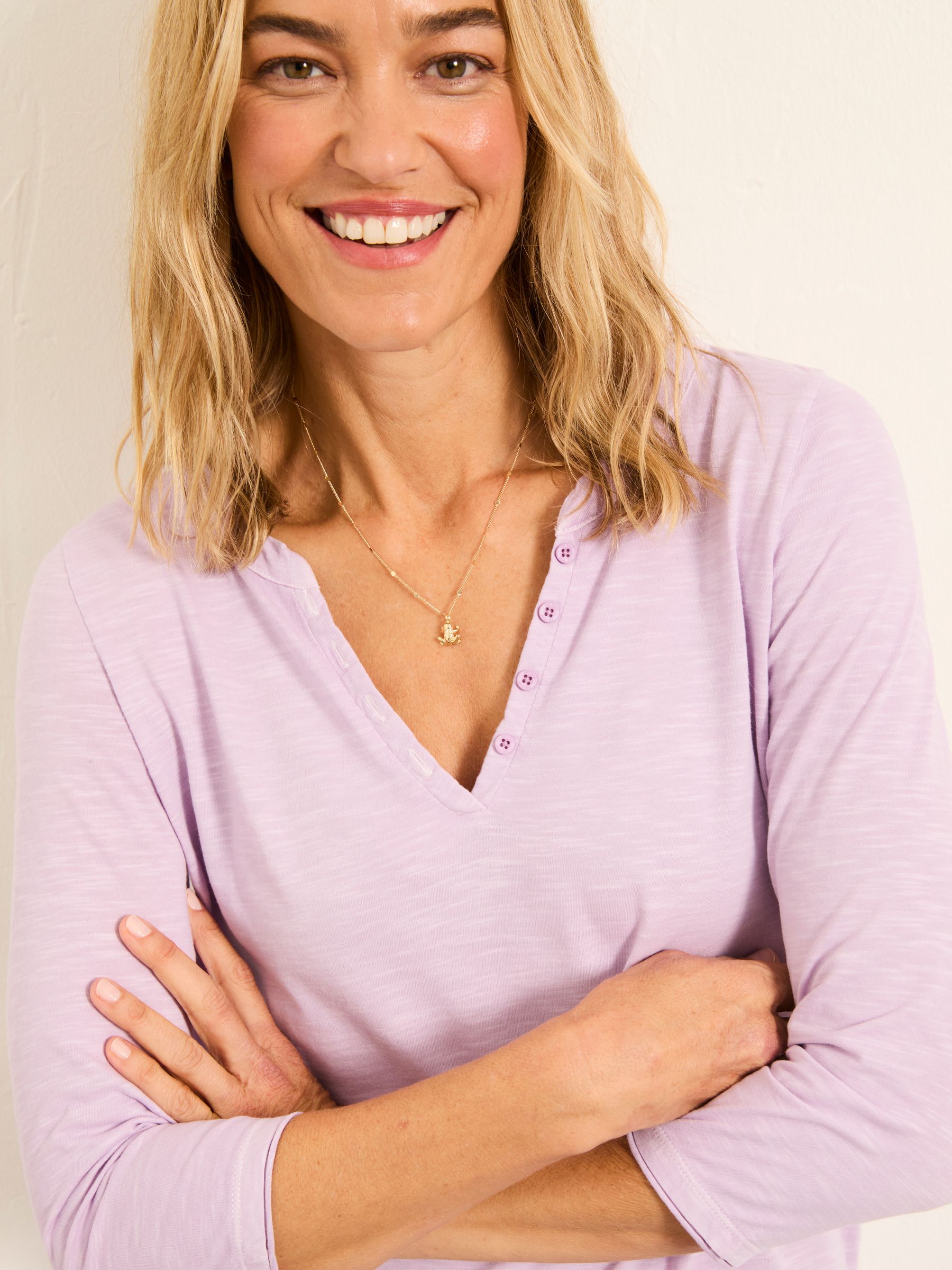 Aster Lilac Purple 3/4 Sleeve T Shirt - Image 3 of 5